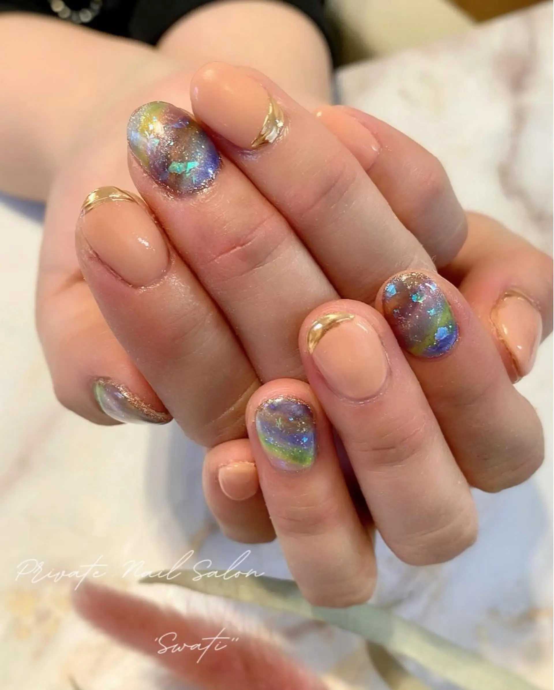 ネイル アートネイル 大理石ネイル(マーブル) オフィスネイル 冬ネイル yuko （ネイリスト）のネイルデザイン