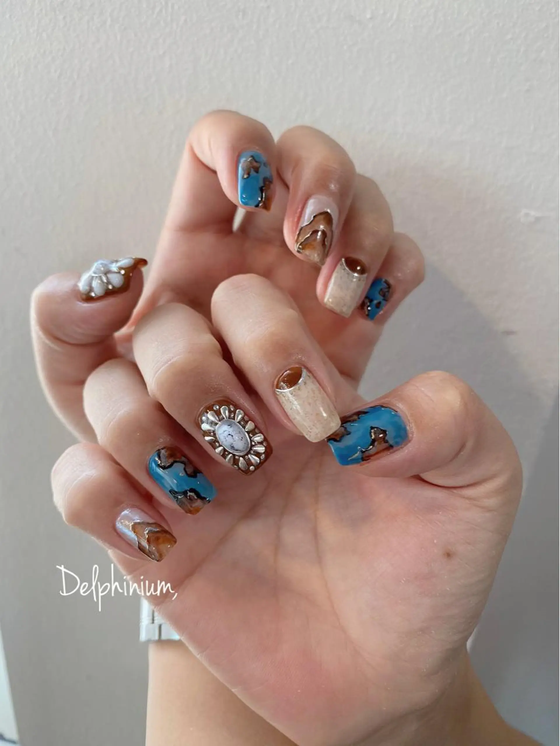 ネイル アートネイル 持ち込み 夏ネイル ハンドネイル 岡本 友恵のネイルデザイン