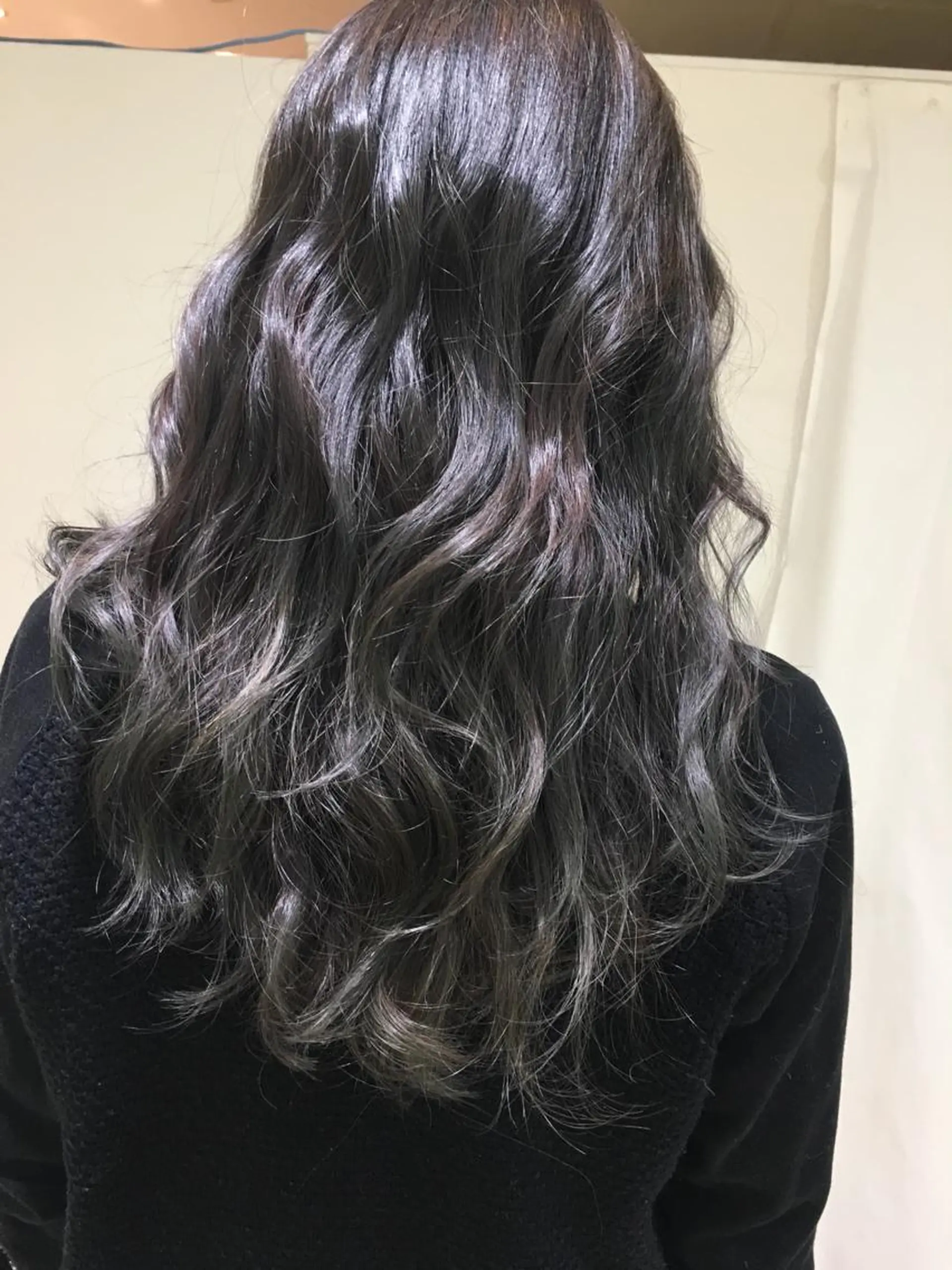 セミロング カラー ヘアアレンジ アッシュ ネイビーカラー オレンジ イエローカラー きむえり/髪質改善 /セット/カラーのヘアスタイル