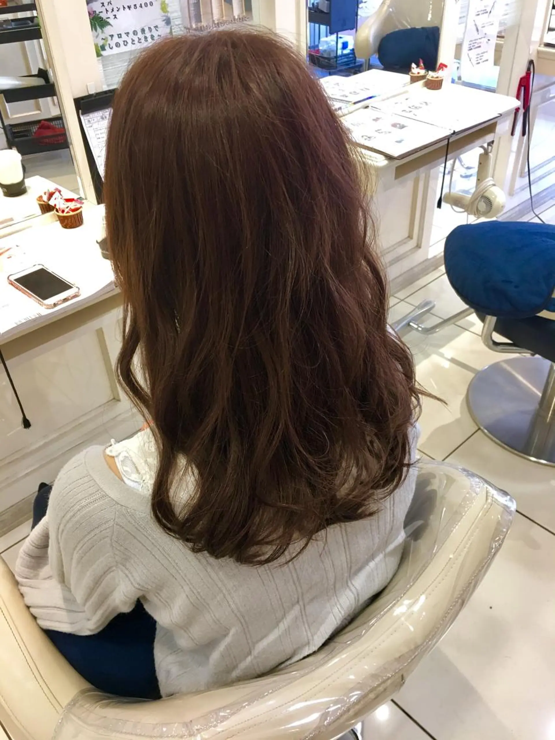 セミロング カラー ベージュカラー ピンクカラー ピンクベージュ カット 縮毛矯正 髪質改善/美髪矯正 マネージャー福永のヘアスタイル