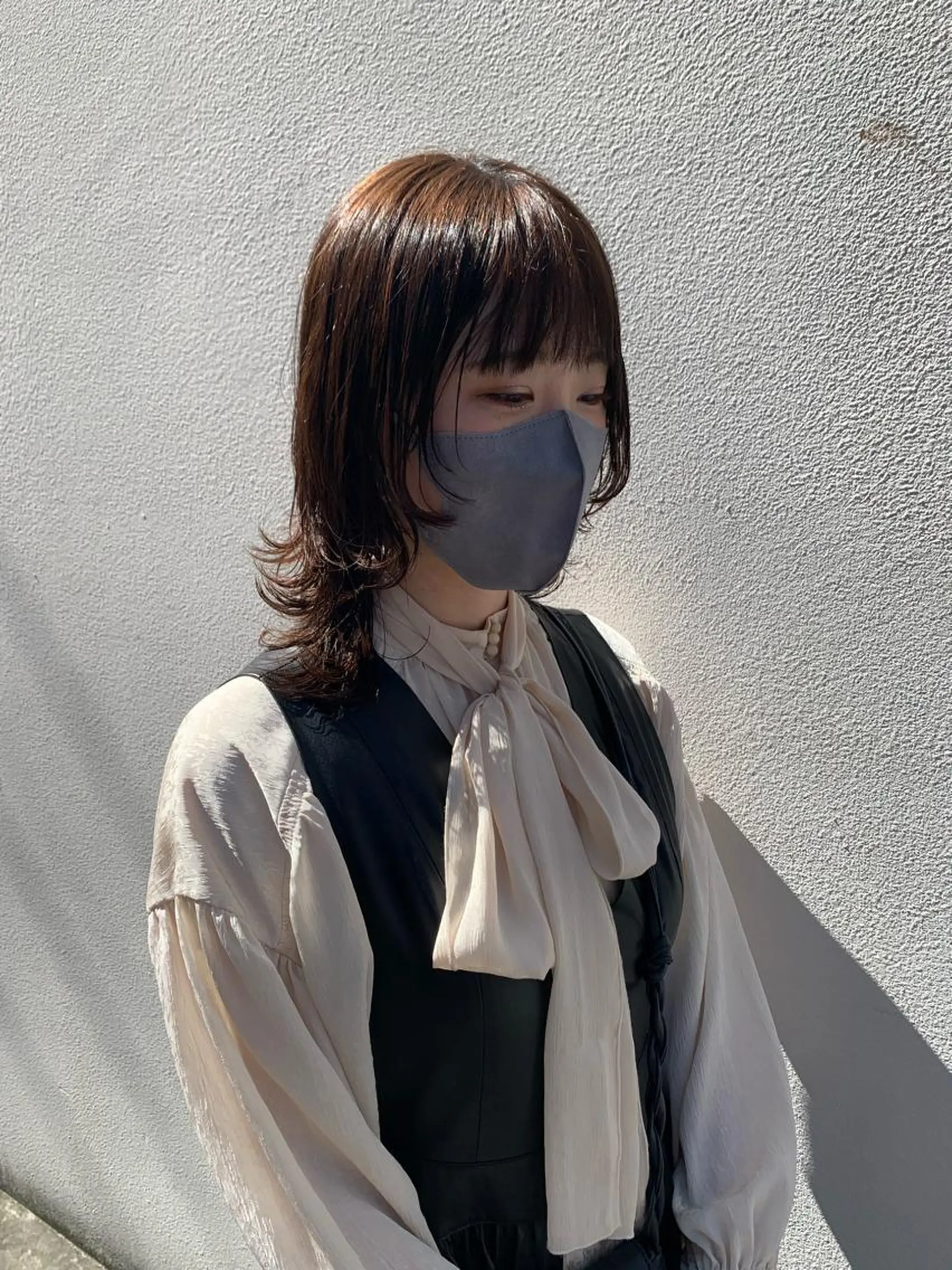 セミロング ブリーチ/ウルフ ハッシュカット/石山のヘアスタイル