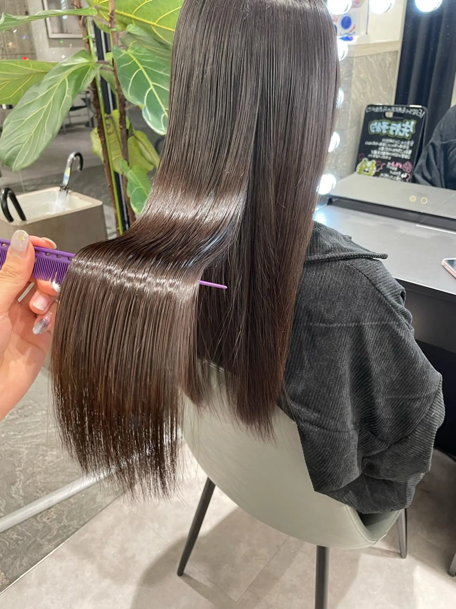 ロング 髪質改善 縮毛矯正 トリートメント 酸性ストレート Reginavita栄所属・パーマ×メッシュ/ 本日空き○/岡本一真のヘアスタイル