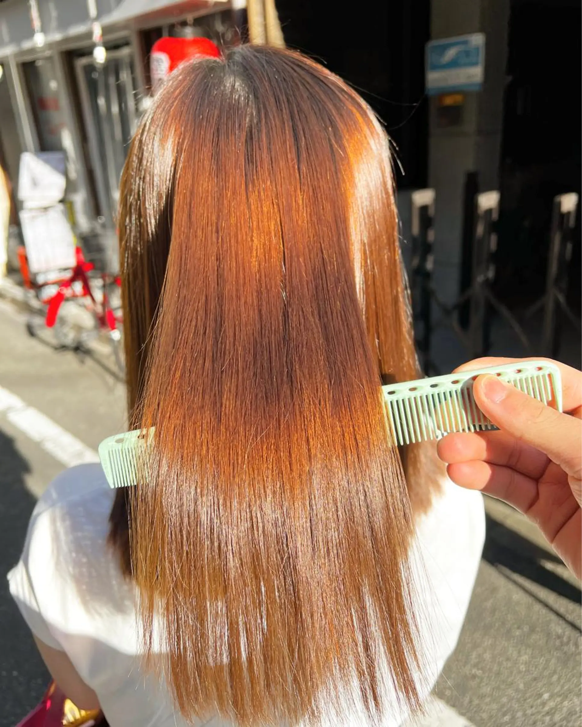 ミディアム 縮毛矯正 堀井 凌平のヘアスタイル