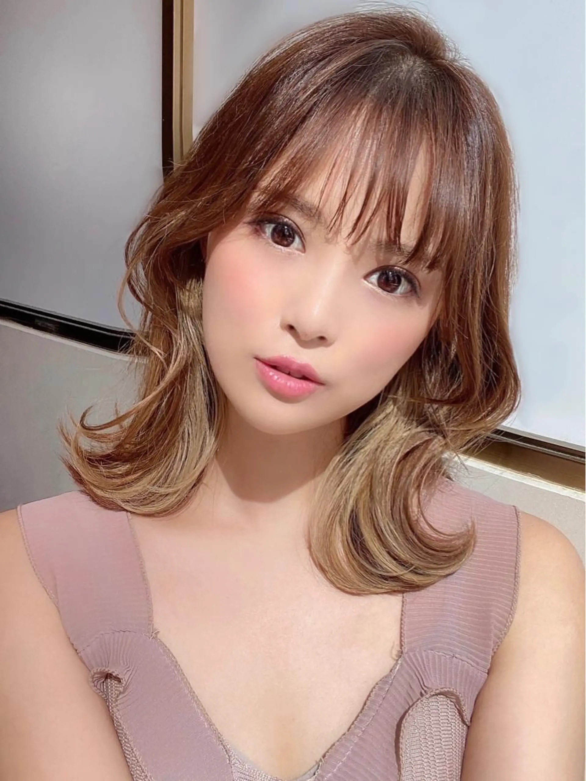 ミディアム くびれヘア 韓国風ヘア 韓国ヘア🇰🇷髪質 改善たけるのヘアスタイル
