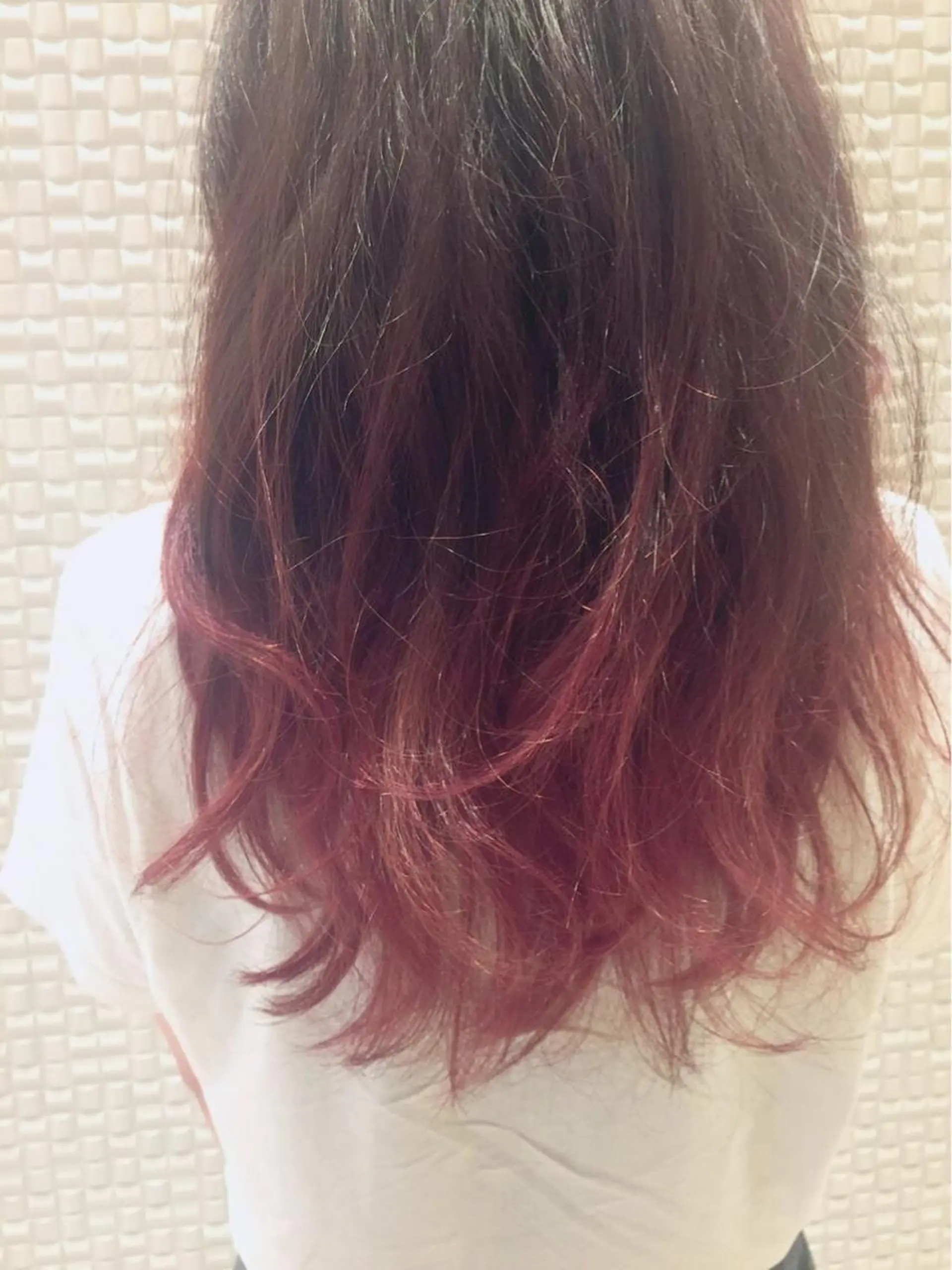 ミディアム カラー ヘアアレンジ ブリーチ グラデーションカラー レッドカラー ローズカラー ✨ハイクオリティ✨ 山本香也のヘアスタイル