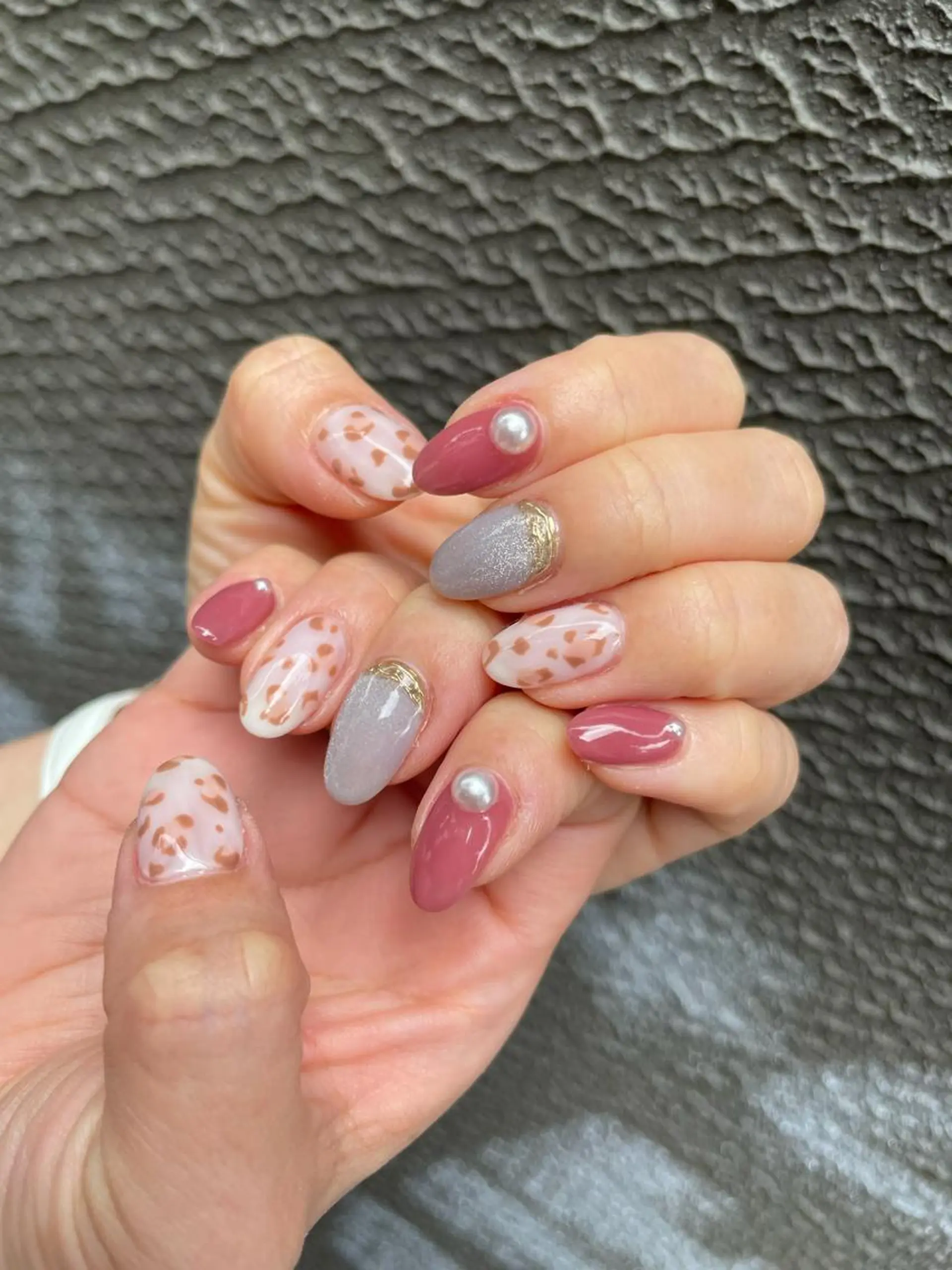 ネイル アニマル柄 アートネイル フレンチネイル ガラスフレンチ 氷ネイル・うるうるネイル MH_ Nailのネイルデザイン