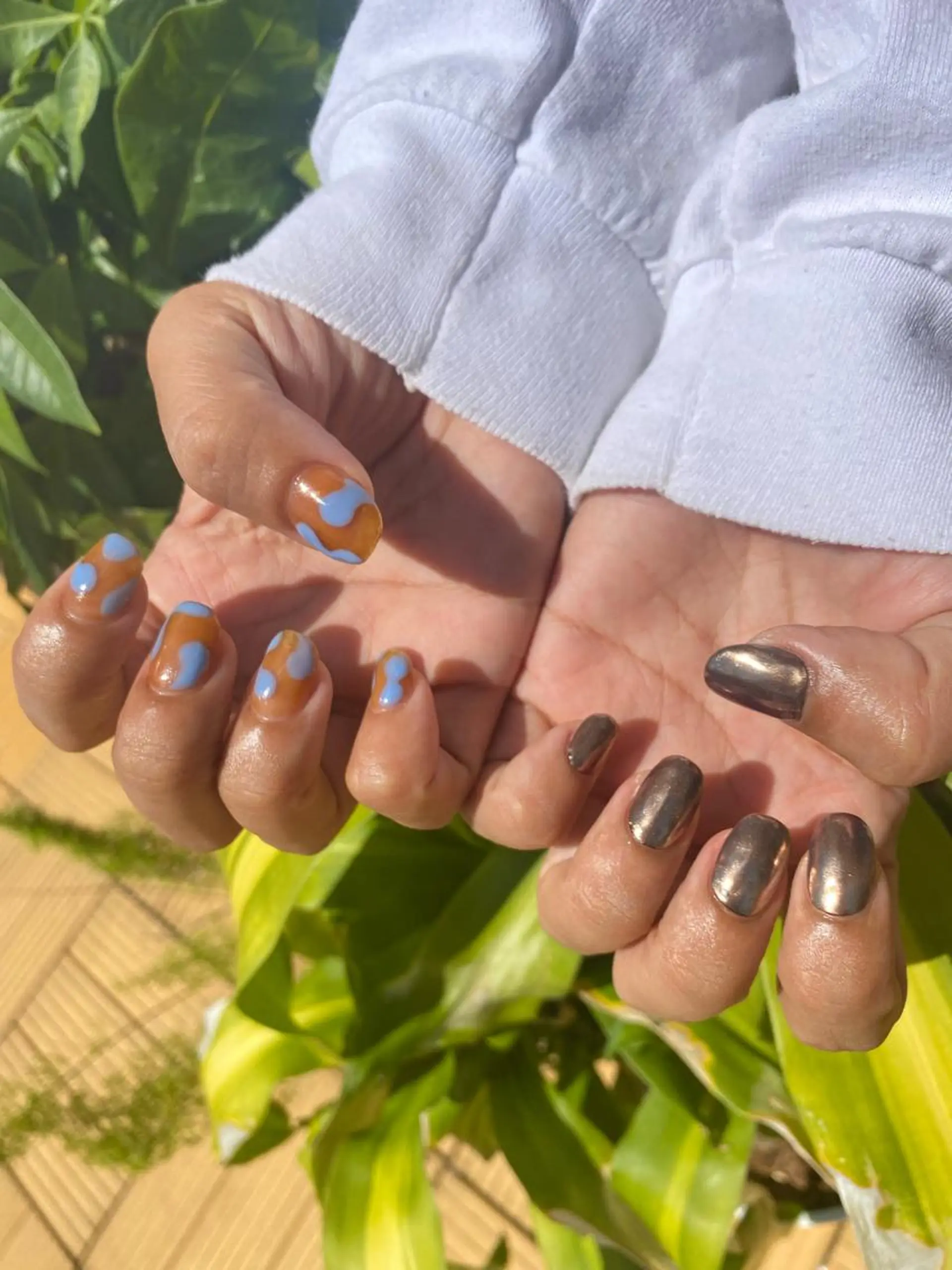 ネイル 長さ出し ラメ(グリッター) ミラーネイル ワンカラーネイル シンプルネイル ハンドネイル フットネイル Bianca 美浜店 masuのネイルデザイン