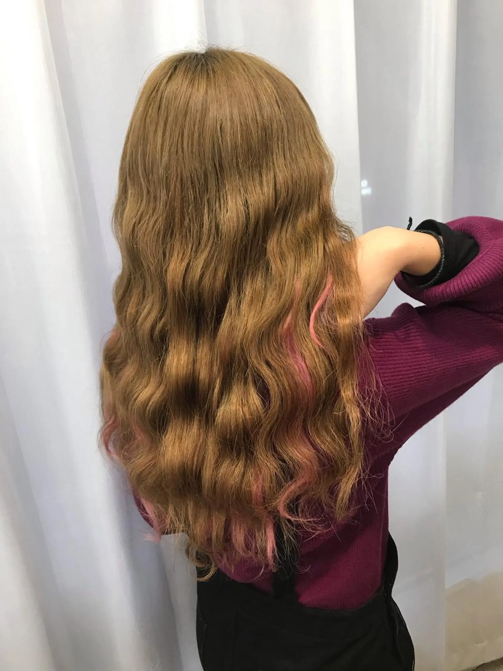 ロング カラー 編み込みエクステ ピンクカラー エクステ ていねい技術No.1 🌈諏訪 健太のヘアスタイル