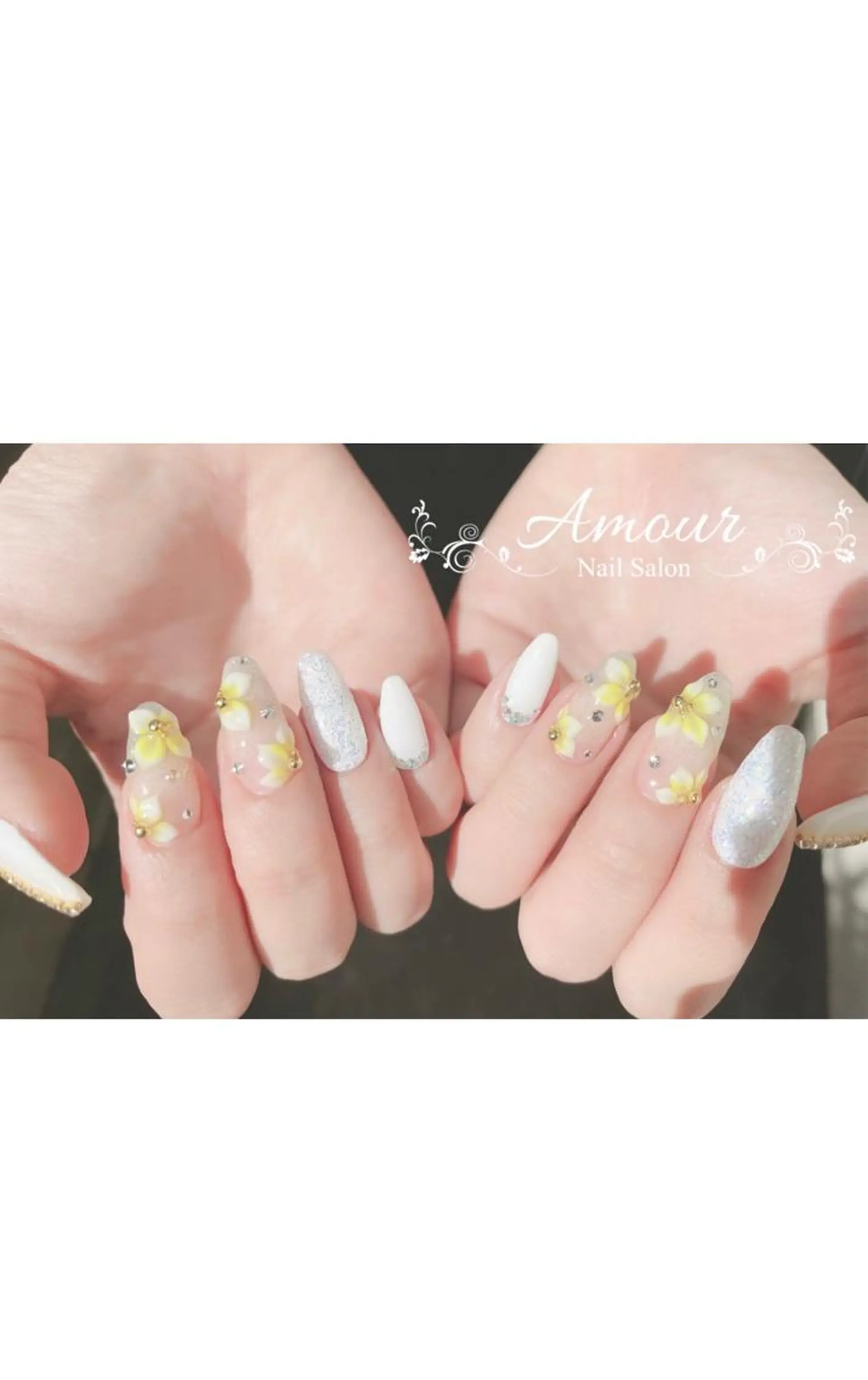 ネイル フラワーネイル ぷっくりネイル nailsalon ♡amour♡のネイルデザイン