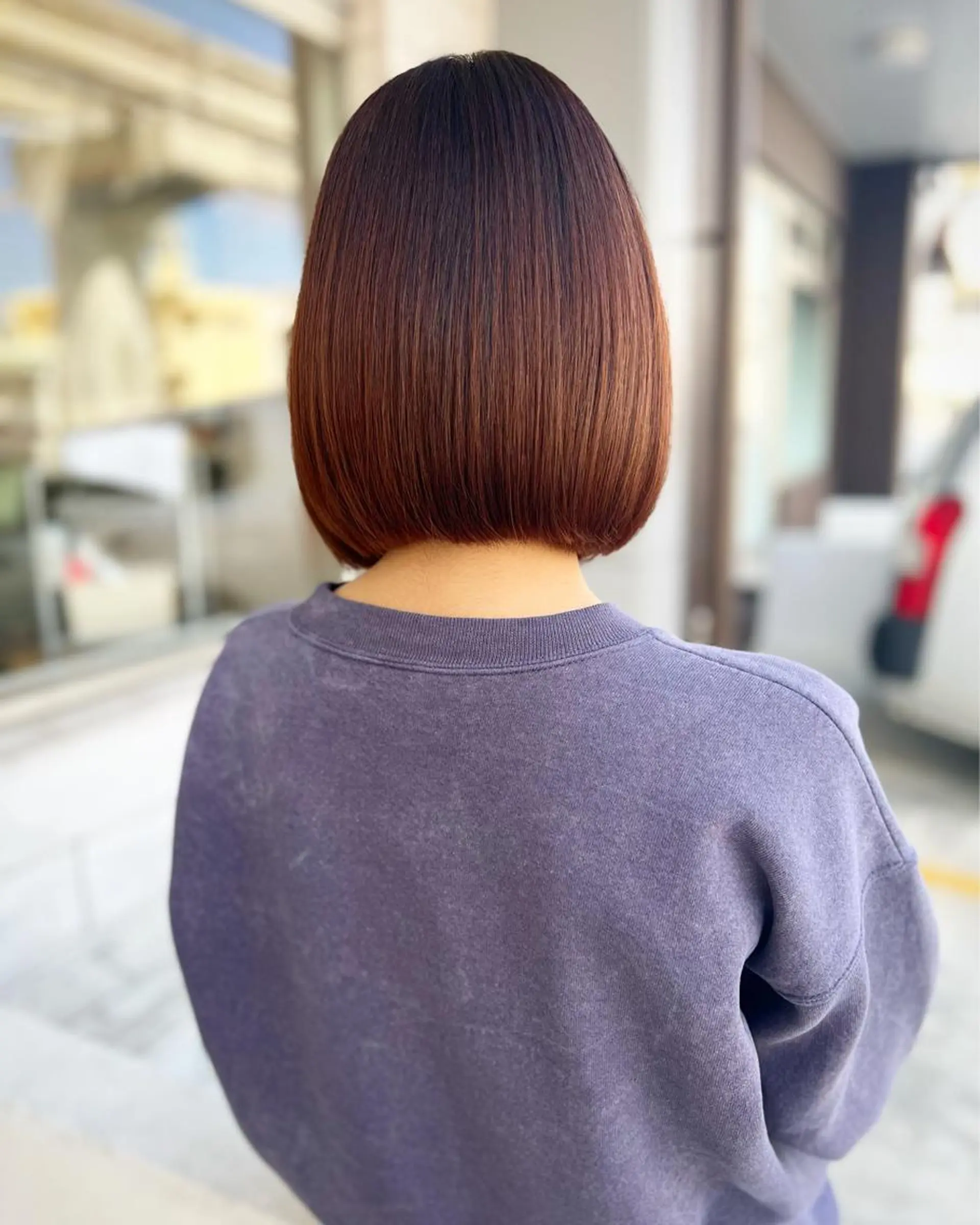 ショート カラー オレンジ レッドカラー ボブ テトネ タカシのヘアスタイル