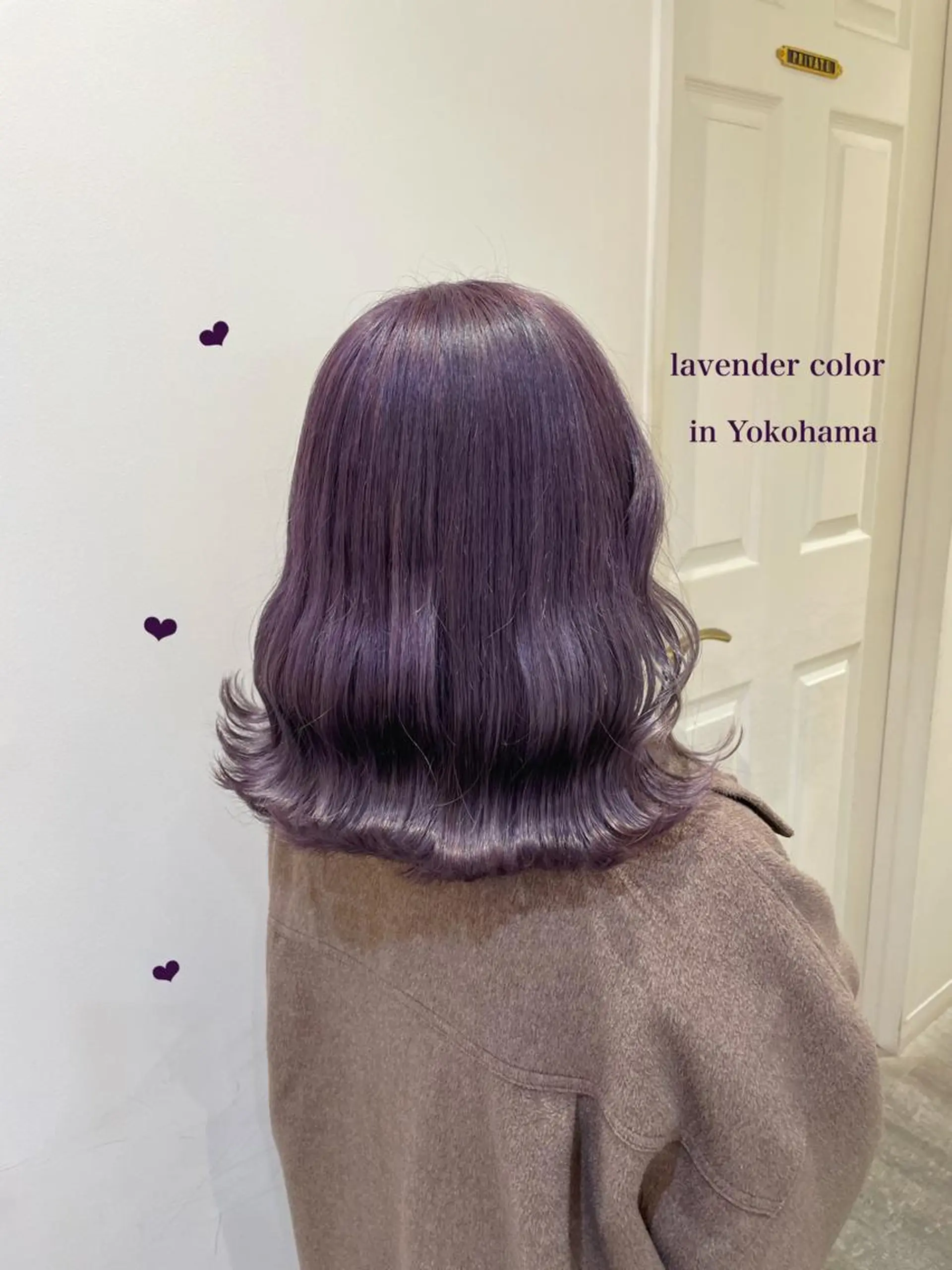 セミロング カラー ブリーチ 透明感カラー ラベンダーカラー ヘアカラー エクステ/ハイトーン 🐏☁️miminaのヘアスタイル