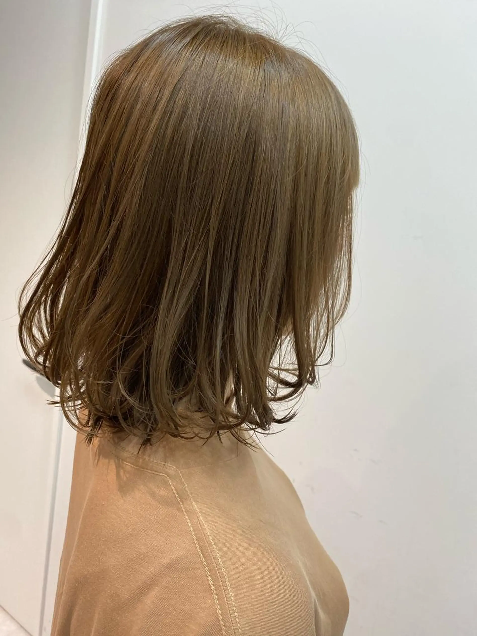 ミディアム カラー ボブ、縮毛矯正👑 心斎橋/高城涼也のヘアスタイル