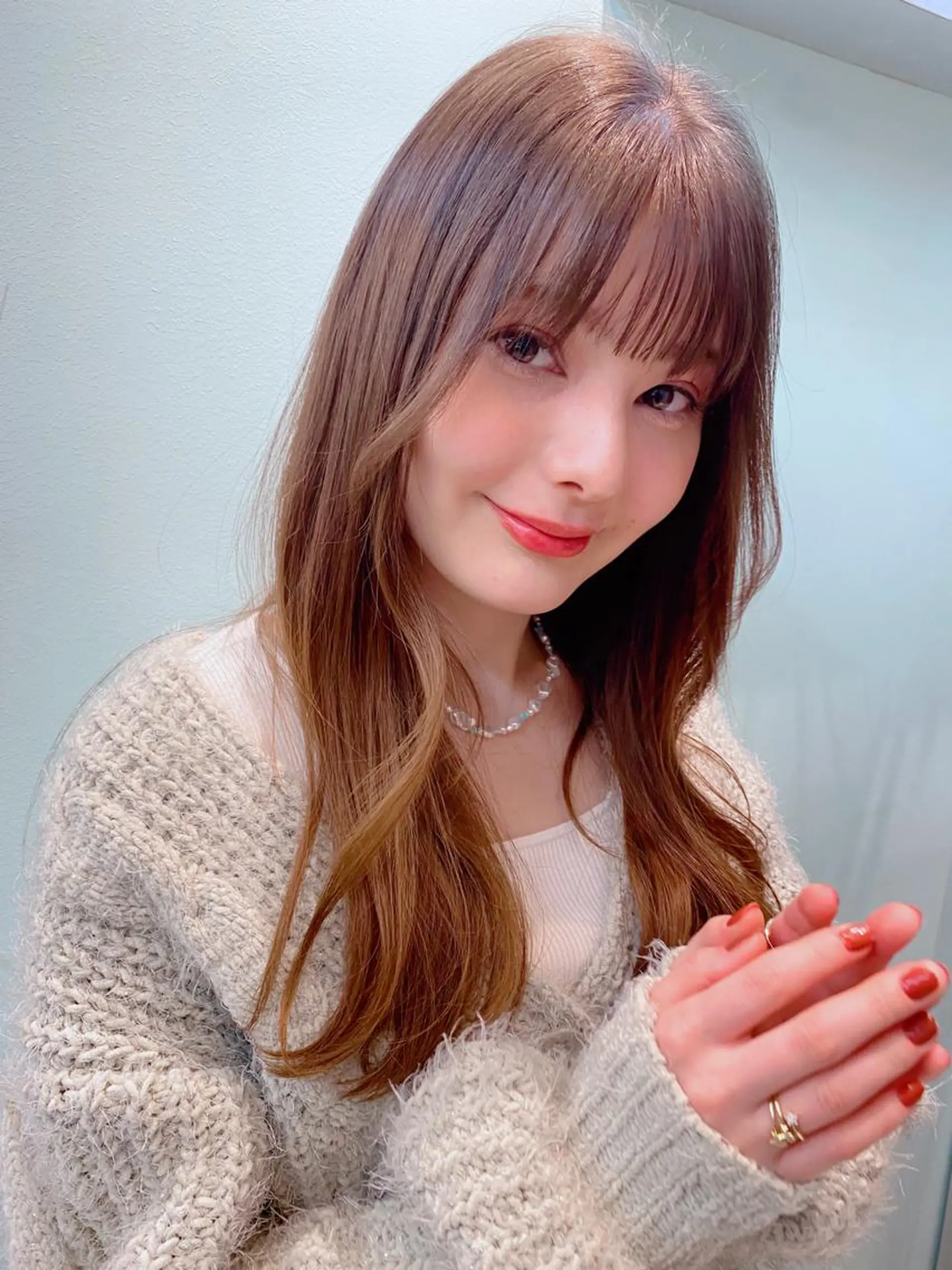 ロング カラー カット ヘアカラー トリートメント 岡野 静華のヘアスタイル