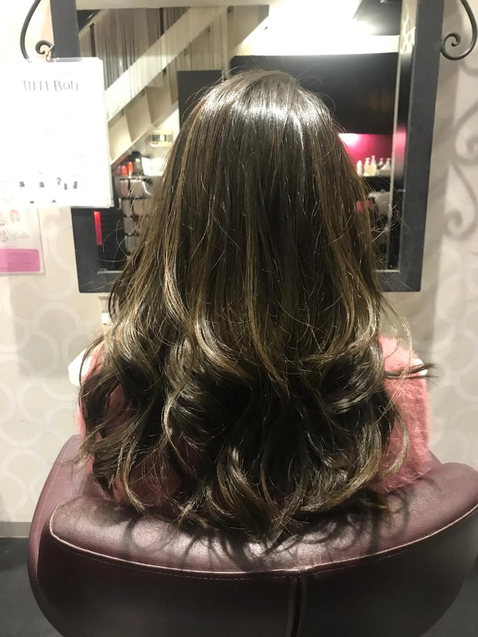 ロング カラー ブリーチ ダークグレー ダークグレージュ グレージュ ハイライトカラー FUKO Hip's eyesのマツエク・マツパデザイン