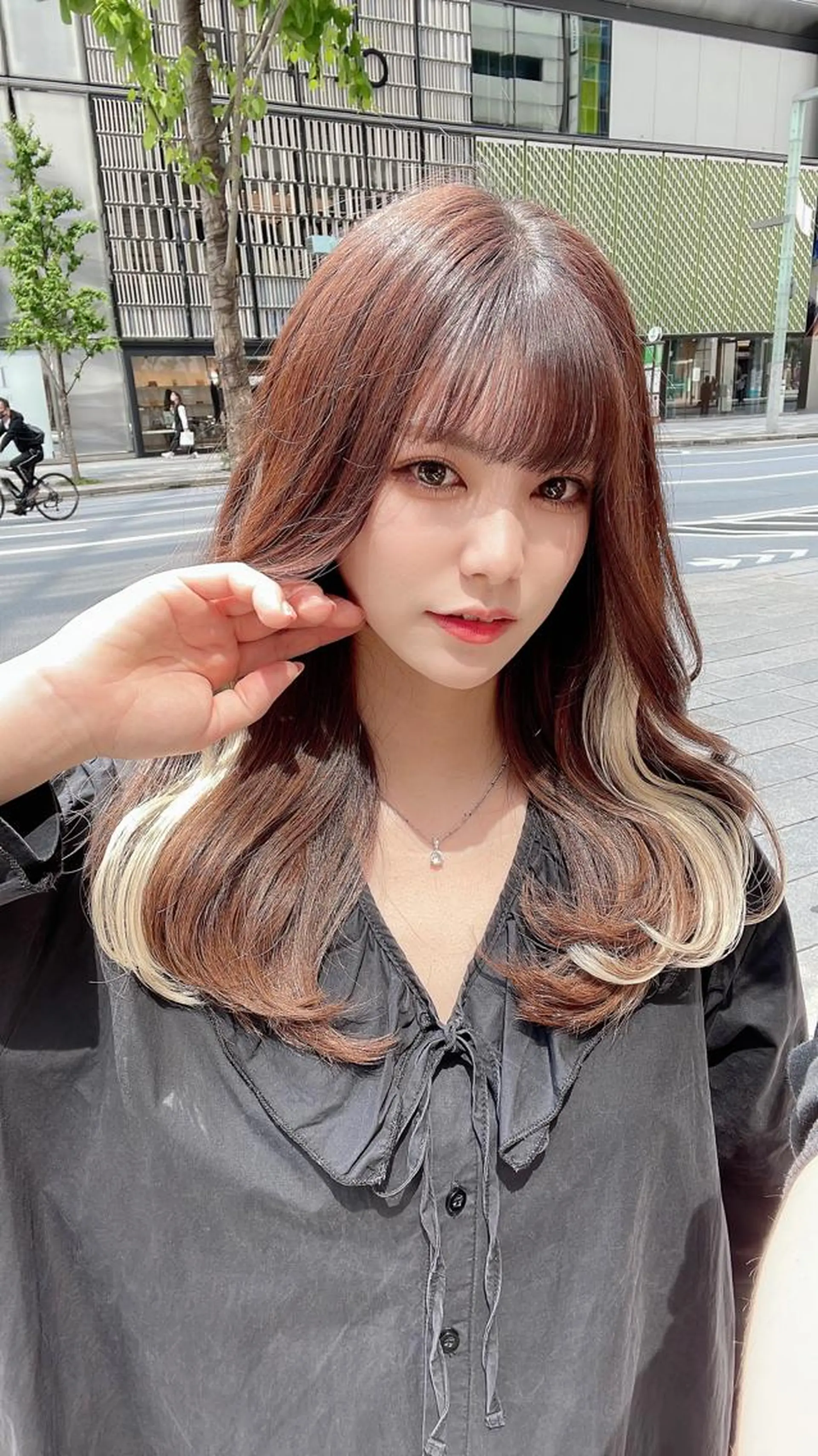 ロング 顔周りカット ヨシンモリ 韓国風ヘア レイヤーカット 似合わせカット 顔周り特化/韓国ヘア /レイヤー/吉野幸大のヘアスタイル