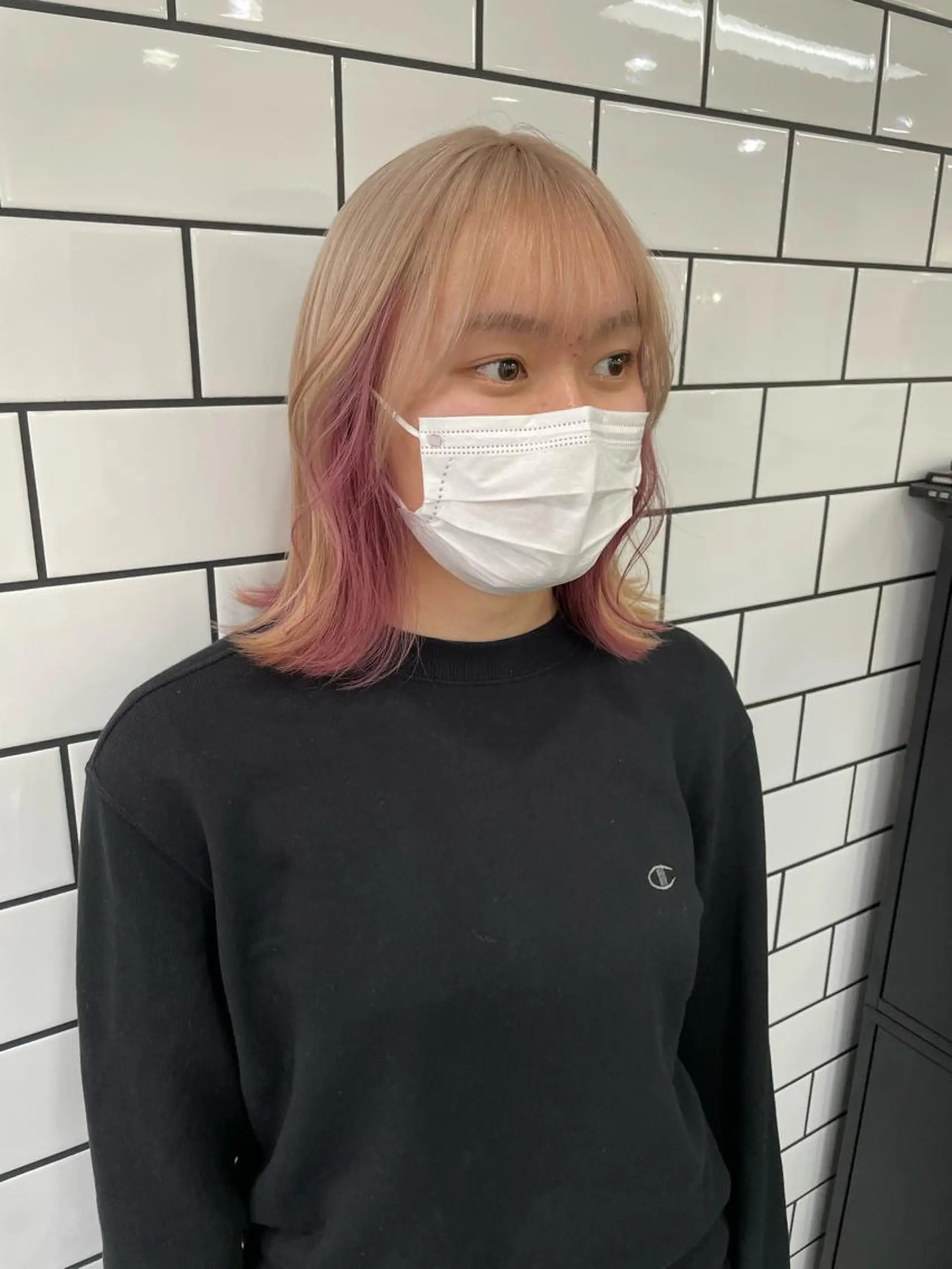 ミディアム カラー ヘアカラー トリートメント asumi/栄/ハイ トーン/ブリーチ/のヘアスタイル