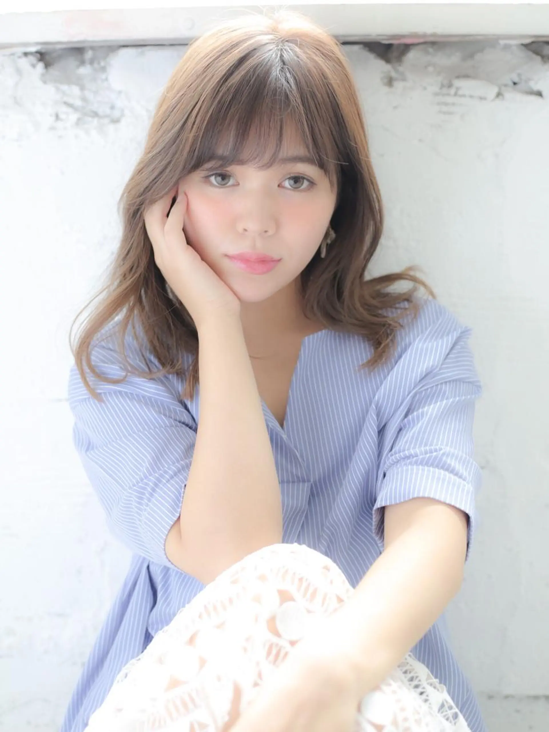 ミディアム カラー パーマ 野崎 ひかりのヘアスタイル