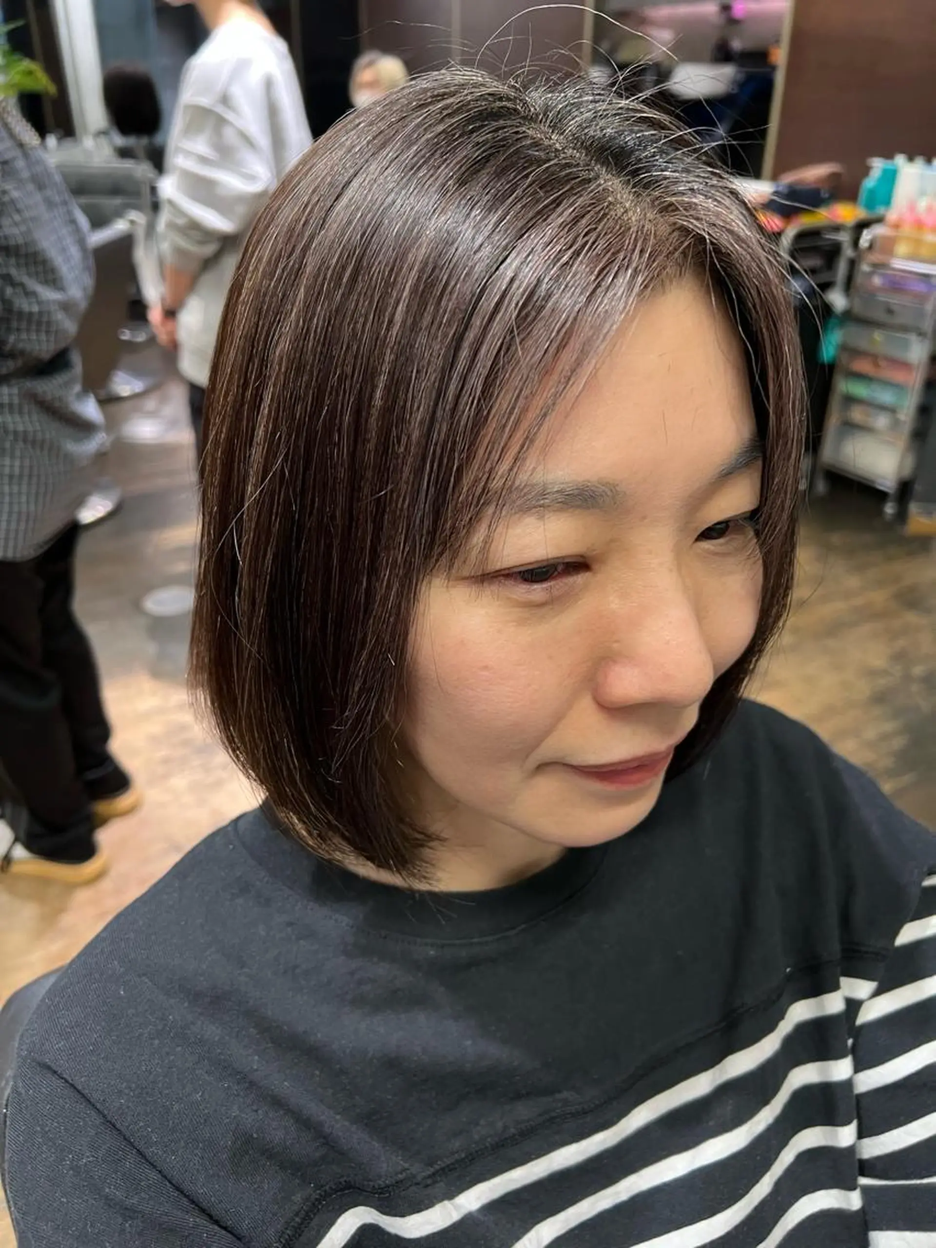 ミディアム パーマ 縮毛矯正 ストレートパーマ ROBBY所属・松井美樹/似合わせ ガーリー・韓国のヘアスタイル