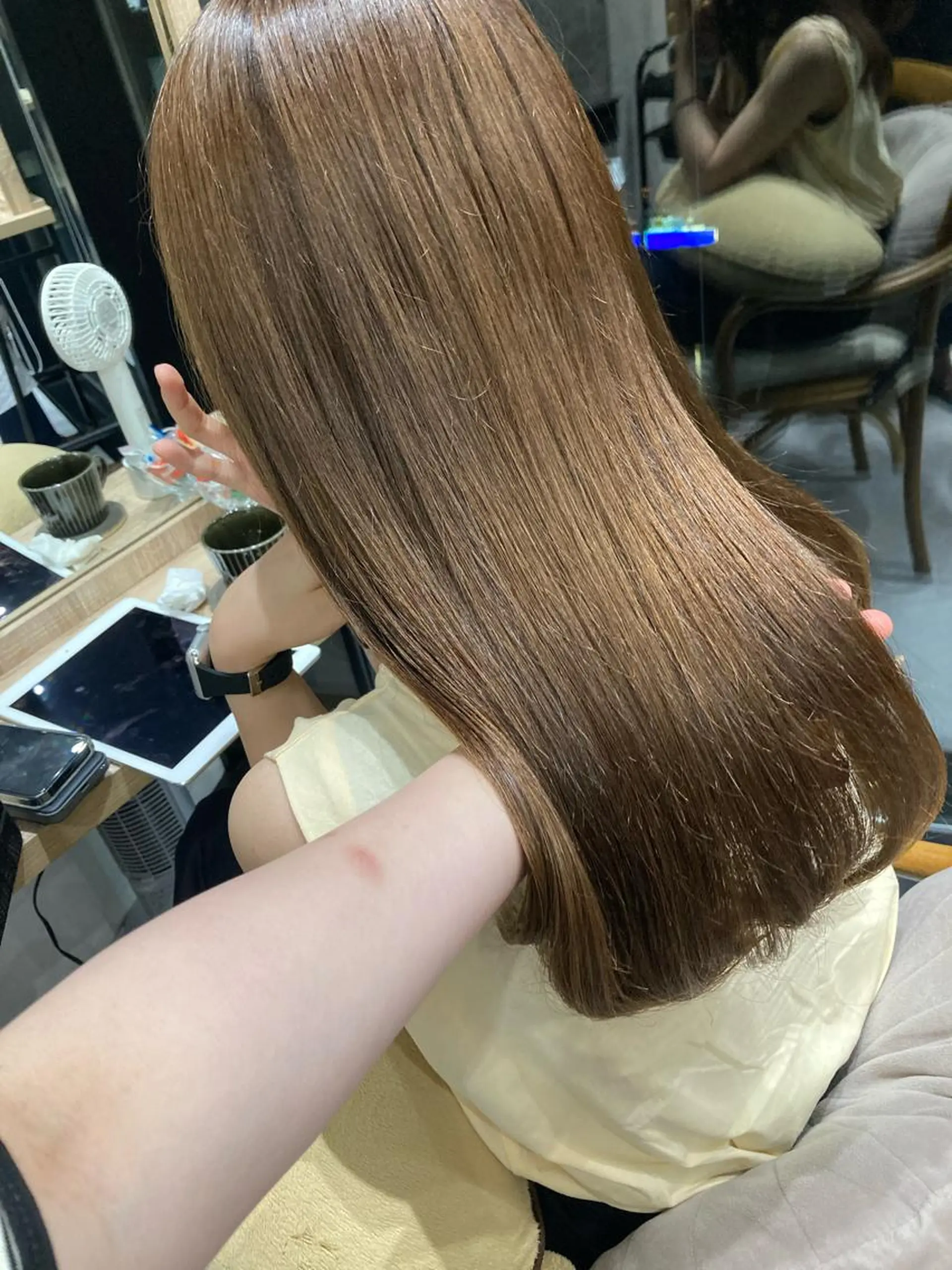 ロング カット ヘアカラー トリートメント ✨色持ちの良い艶 カラー✨蟹江真世のヘアスタイル