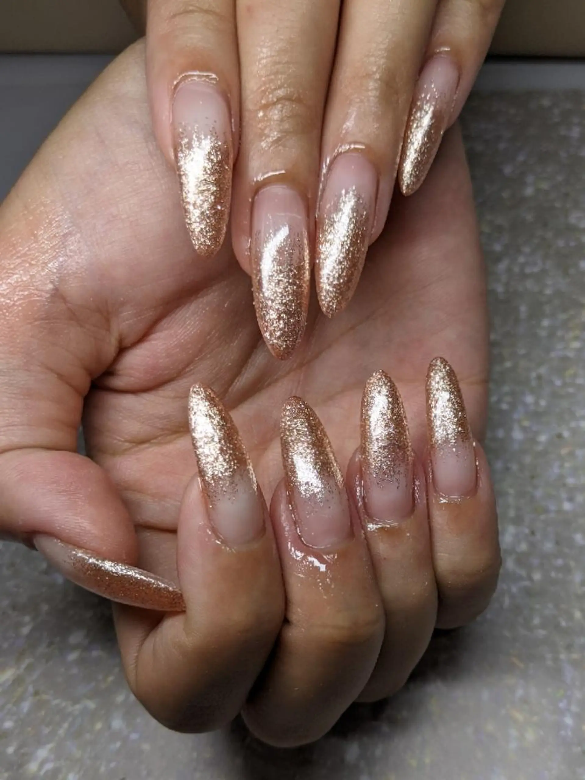 ネイル ジェルネイル グラデーション ラメ(グリッター) ワンカラーネイル Beaute Pure_Mのネイルデザイン