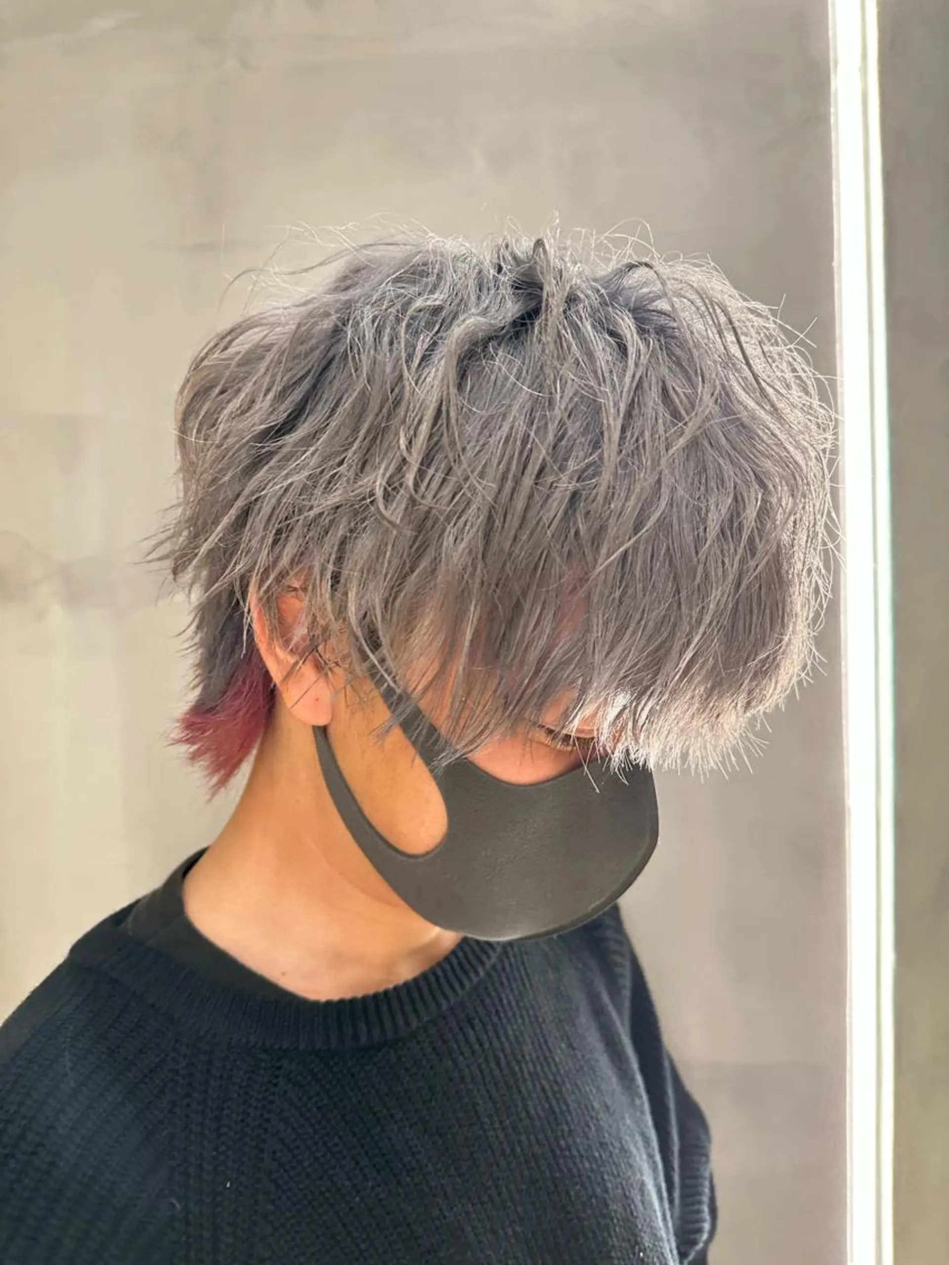 ショート カラー メンズ メンズブリーチ ブリーチ ピンクカラー LICO HAIR＆RELAXATION 名駅店所属・メンズ特化美容師/ パーマ/波巻き/陸翔のヘアスタイル