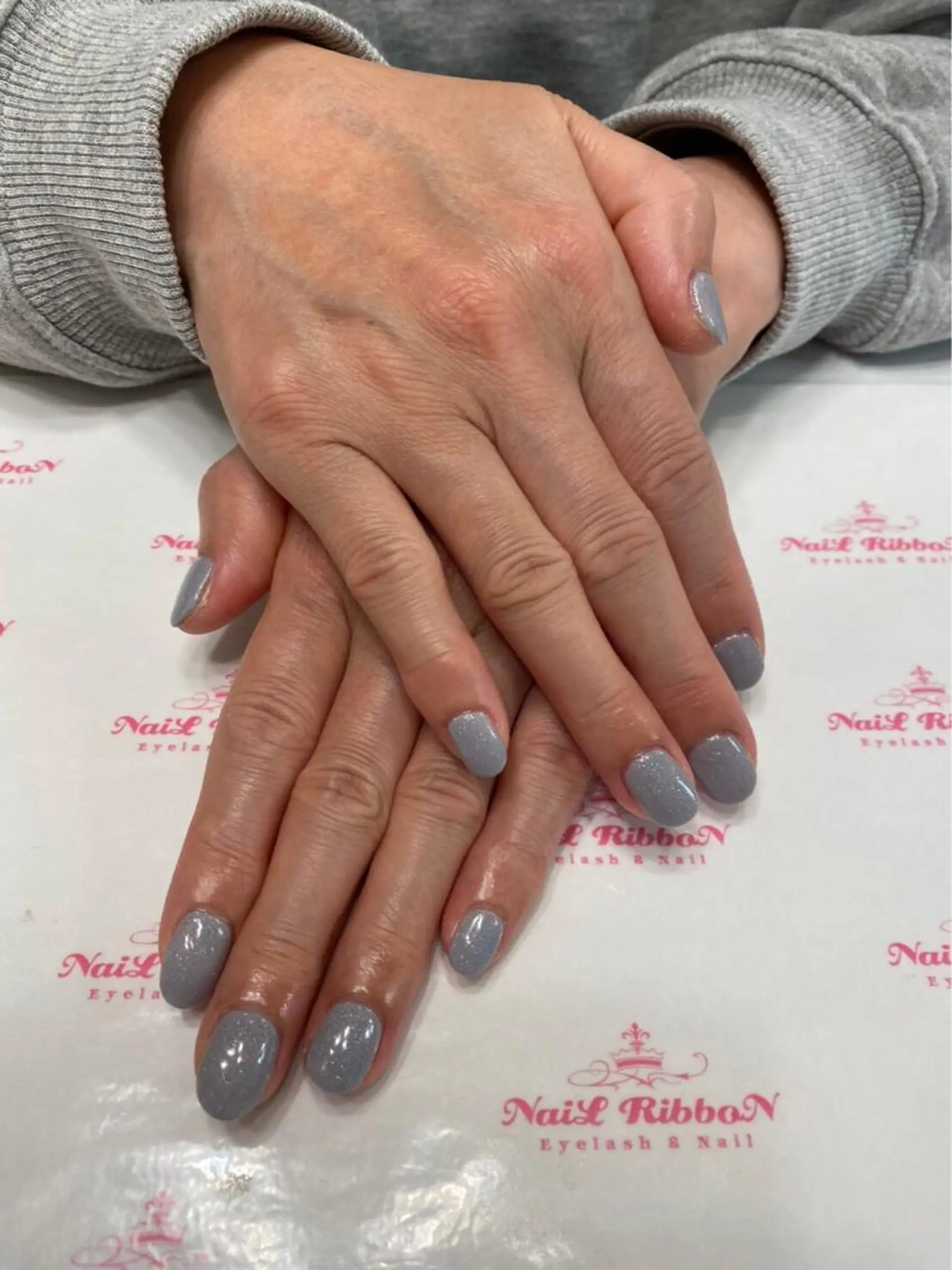 ネイル 春ネイル ネイルリボン 受付スタッフのネイルデザイン