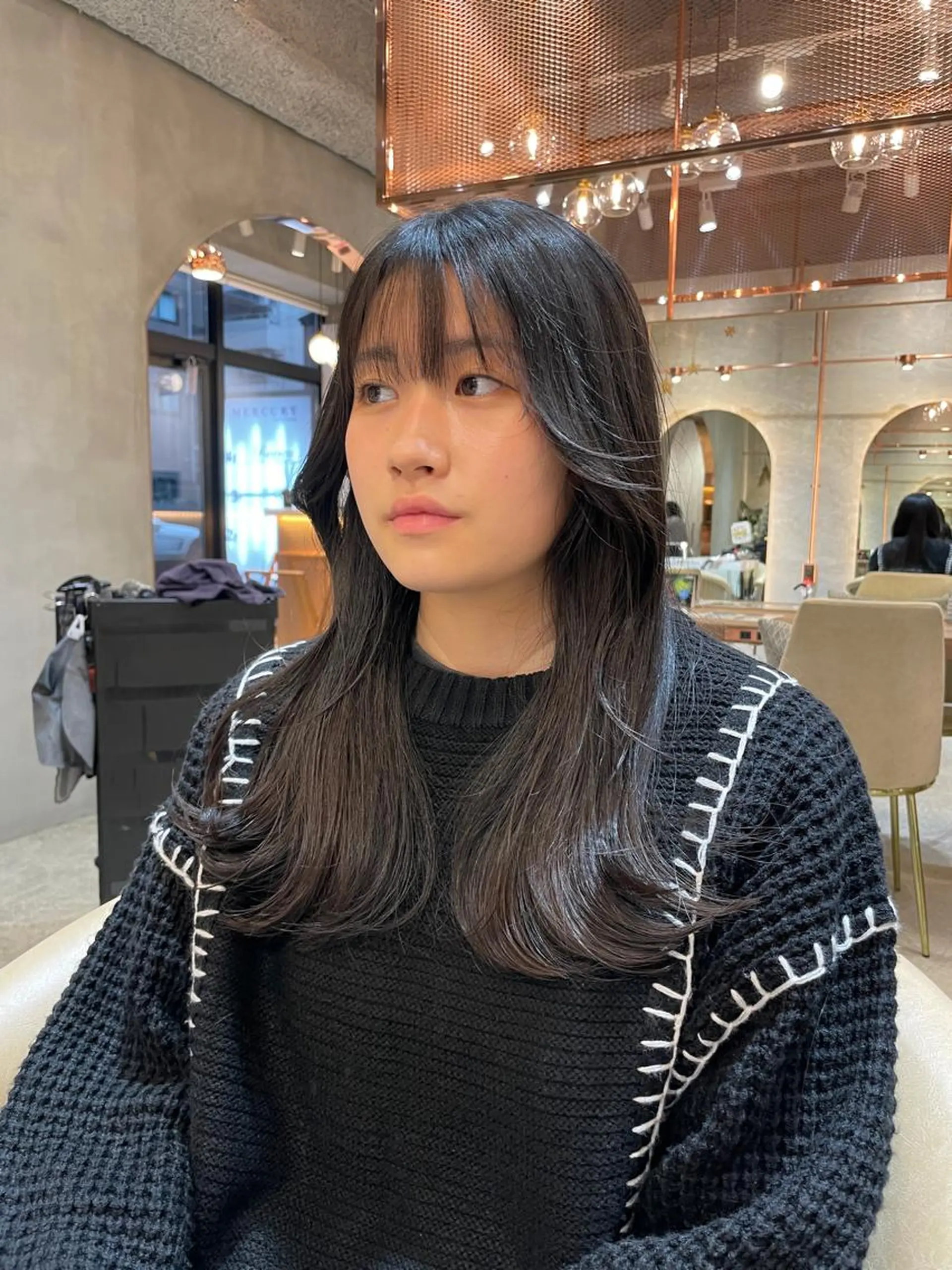 セミロング カット ヘアカラー トリートメント レイヤー/韓国ヘア 縮毛矯正🫧鈴木颯のヘアスタイル