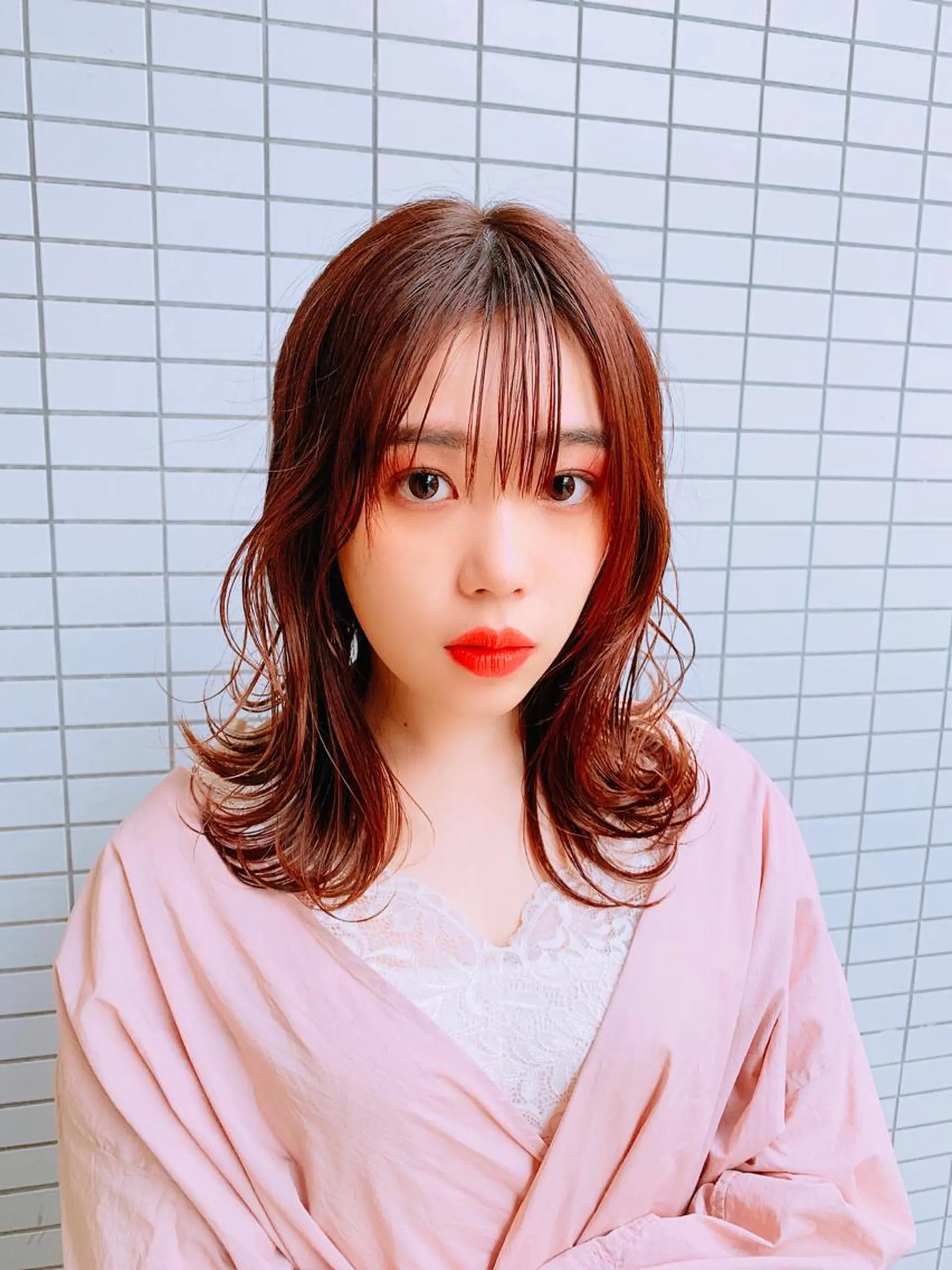 セミロング カラー パーマ ヘアアレンジ 🐮牛島 一貴🐮のヘアスタイル