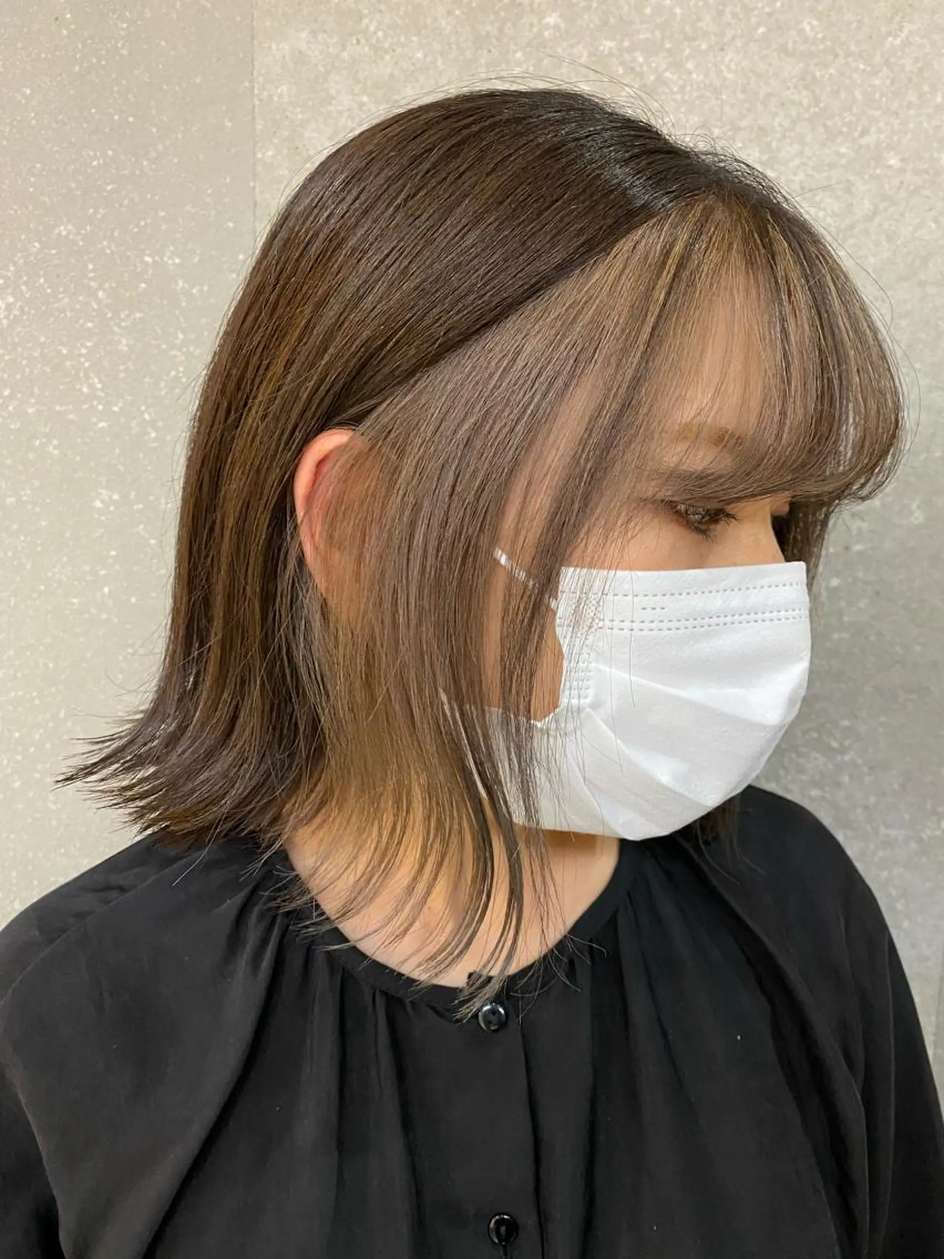 ミディアム カラー グレージュ インナーカラー VALETTE omotesando所属・原宿ボブ・髪質改善 輝来のヘアスタイル