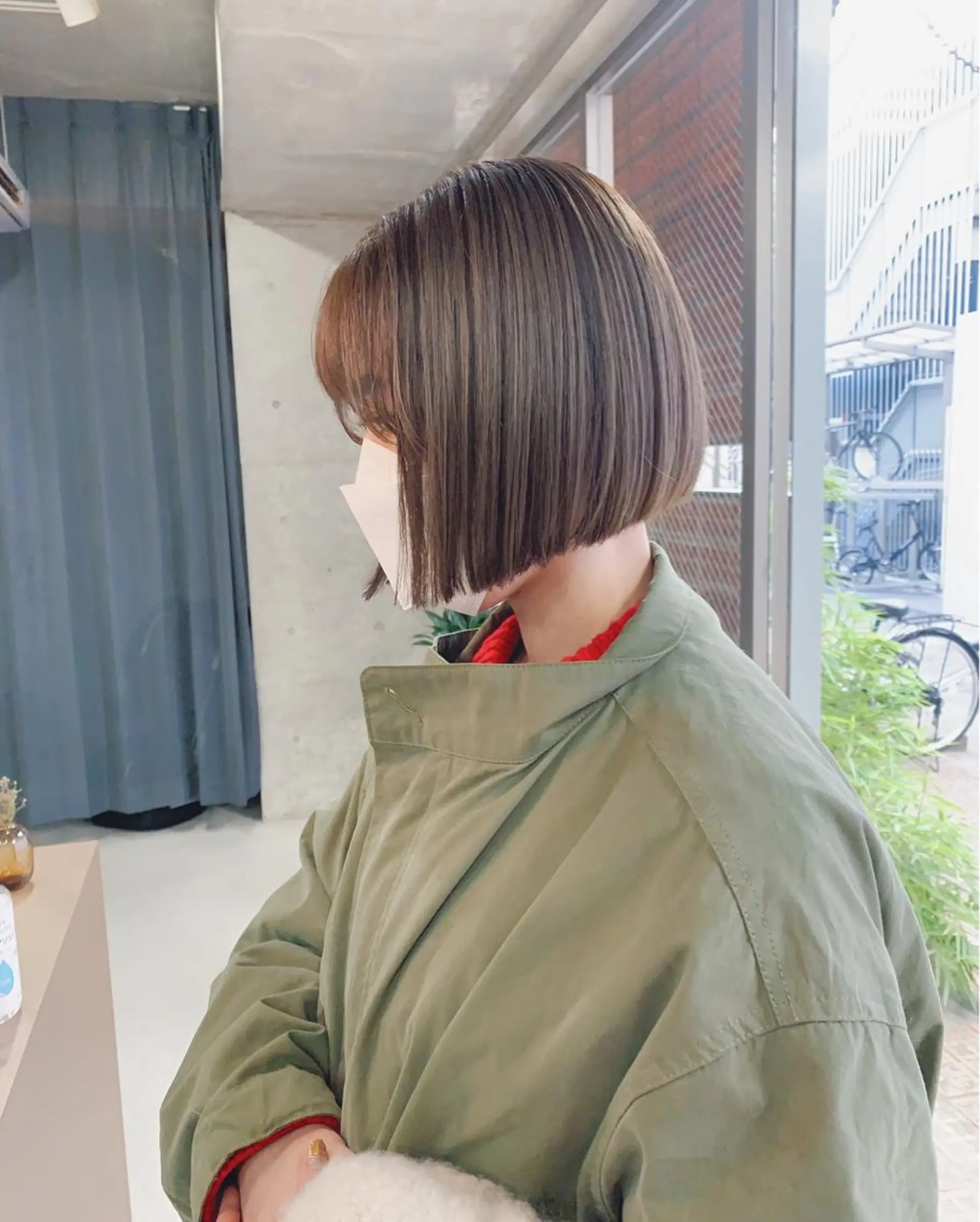 ショート カラー ボブパーマコテ巻き風 パーマNo1深江秀平のヘアスタイル