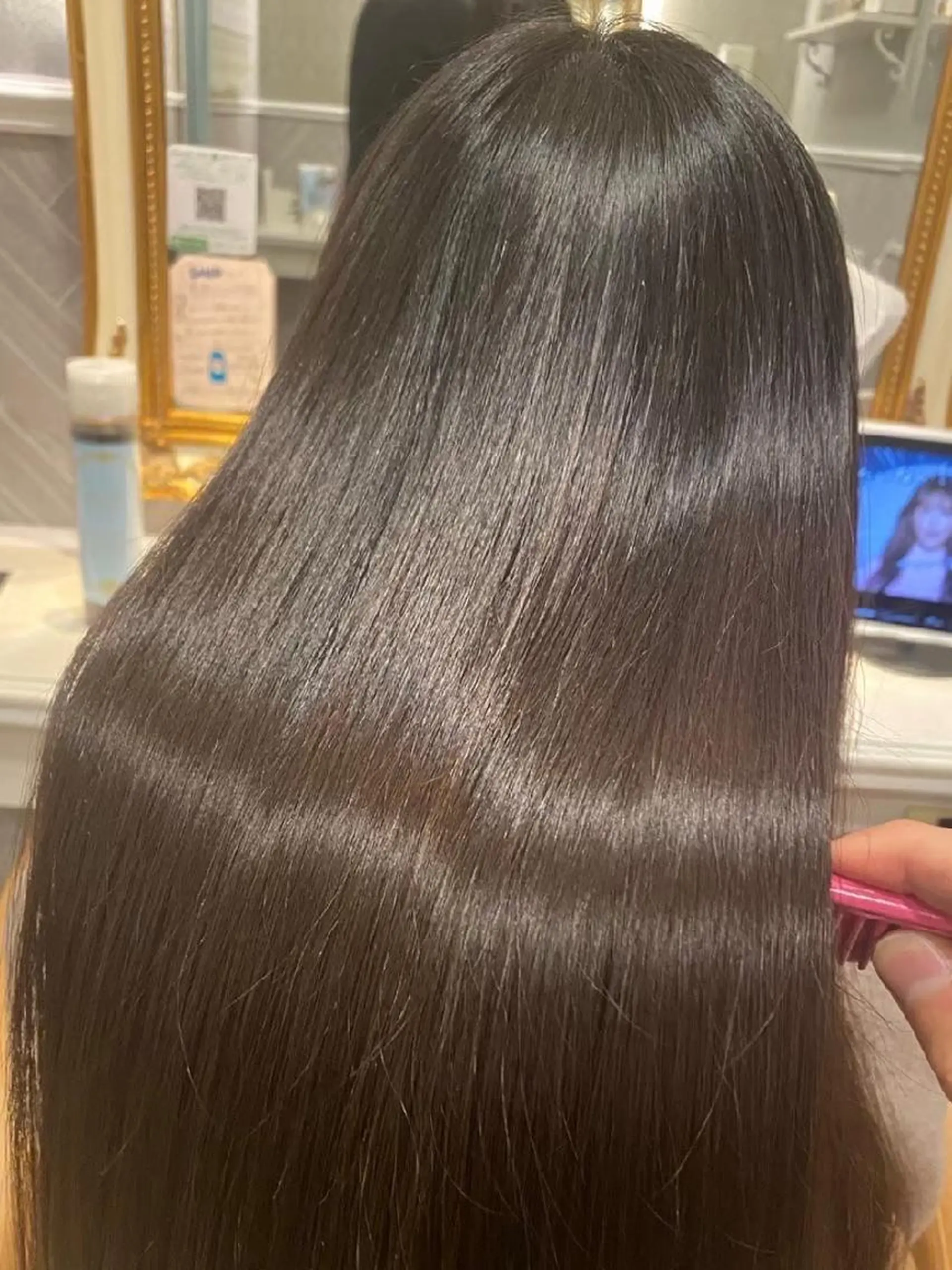 ロング カット ヘアカラー 縮毛矯正 トリートメント 縮毛矯正/レイヤー 💎やまもとちひろのヘアスタイル