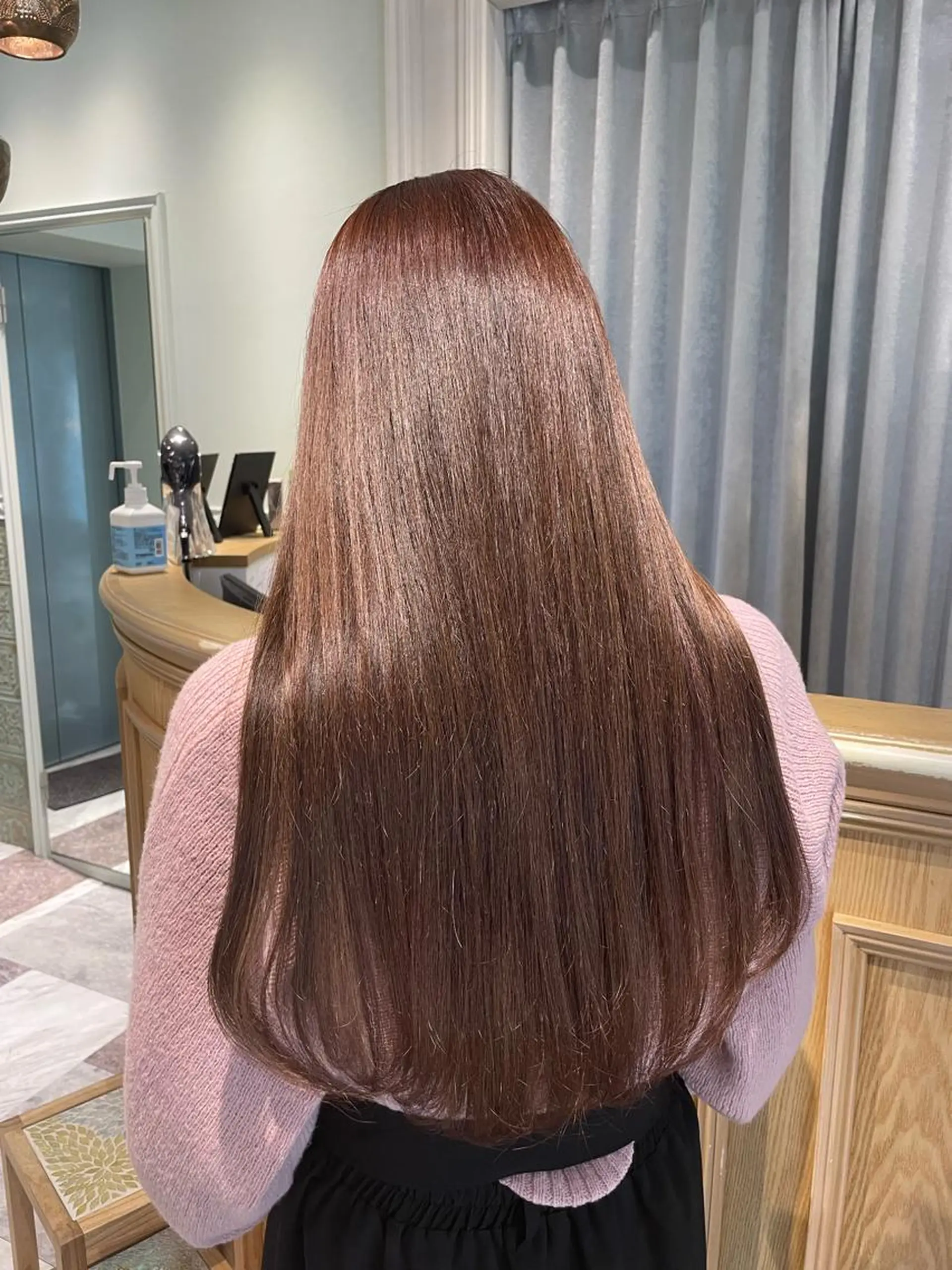 ロング カラー ベージュカラー 黒髪 ブリーチ ブルーカラー ブルーブラック ヘアカラー トリートメント 木屋元一/透明感 /前髪/韓国ヘアのヘアスタイル