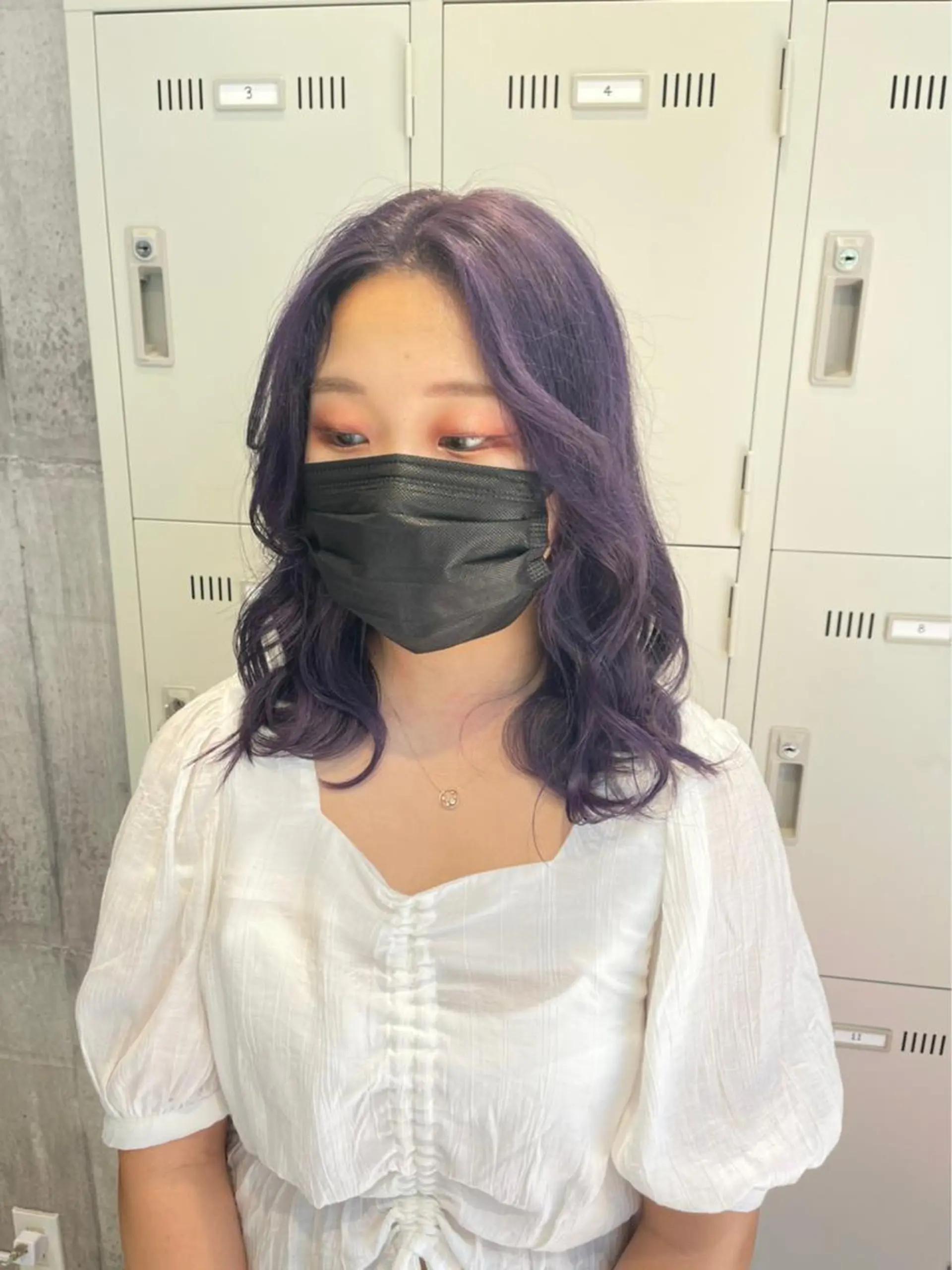 セミロング カラー アッシュ アッシュグレー アッシュグレージュ バレイヤージュ ミストバング カット ヘアカラー トリートメント 韓国ヘア特化💍 tiam💍ブリーチのヘアスタイル