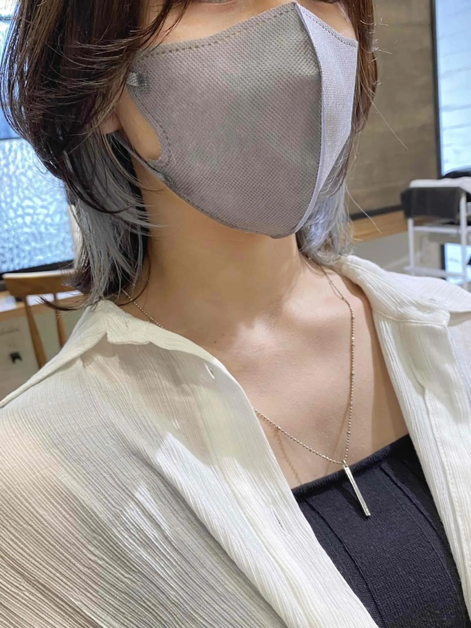 ミディアム カラー ミディアムレイヤー ボブ 顔まわりレイヤー 韓国風ヘア レイヤーカット Neolive plus所属・前田 裕介のヘアスタイル