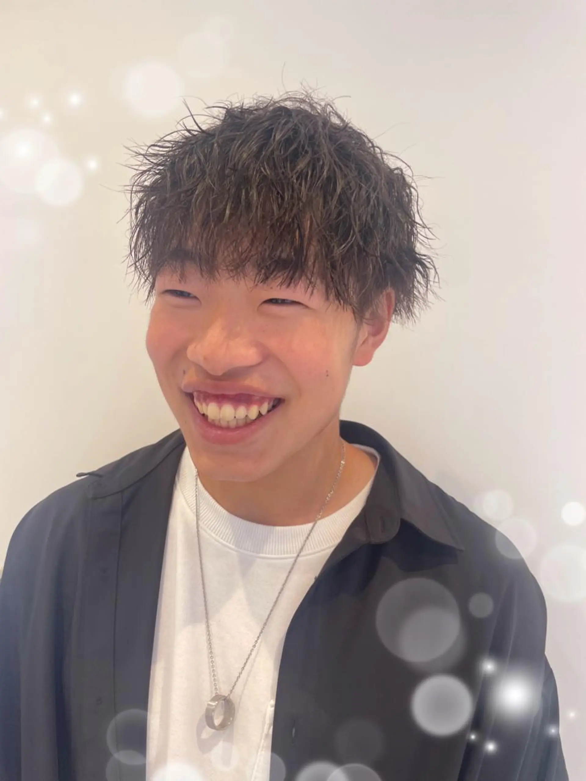 ショート パーマ メンズ 💐レイヤー/透明感 カラー💐智口彩香のヘアスタイル