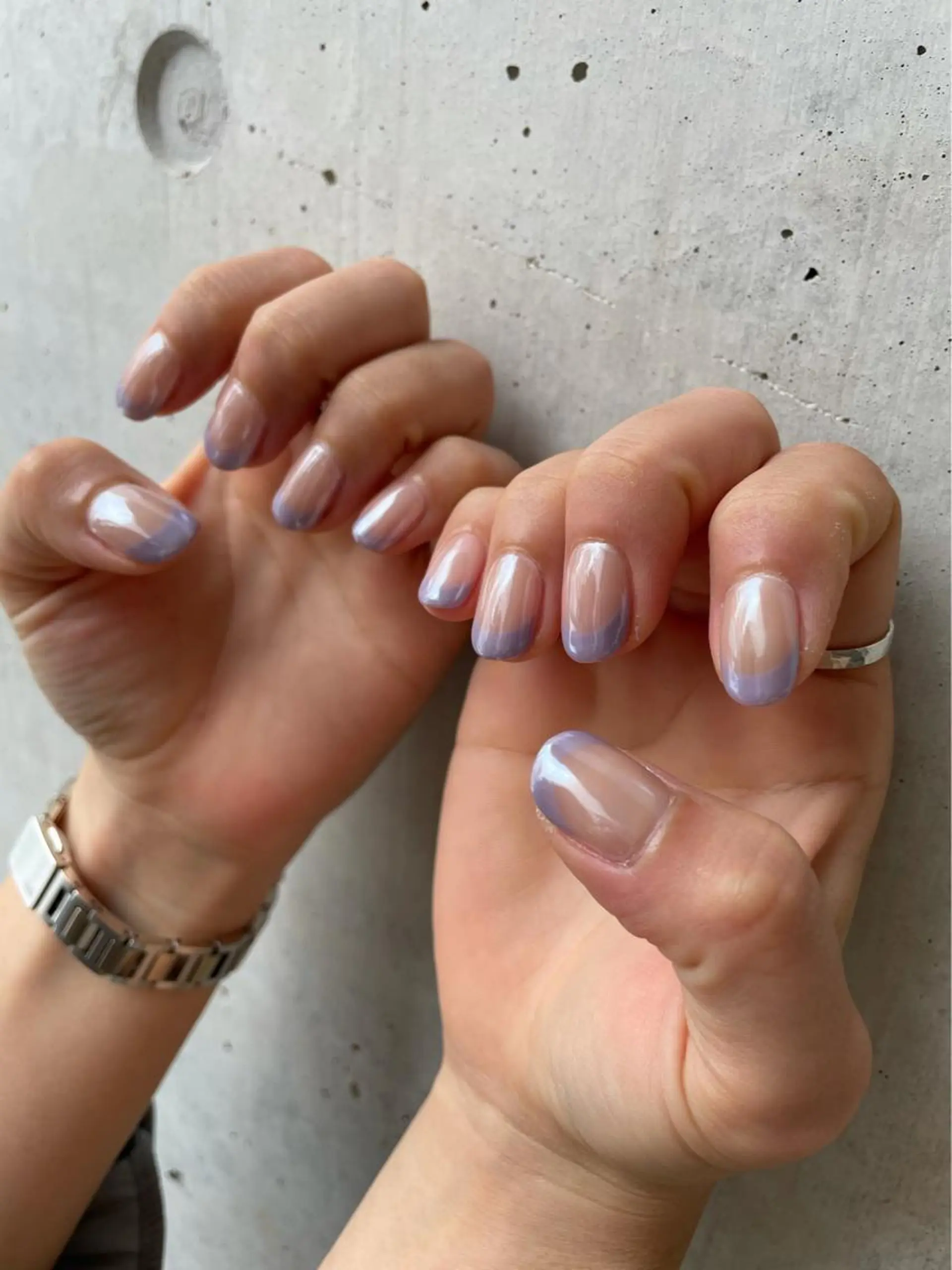 ネイル フレンチネイル ミラーネイル ホワイト ピンクドールハウス 浜松店のネイルデザイン