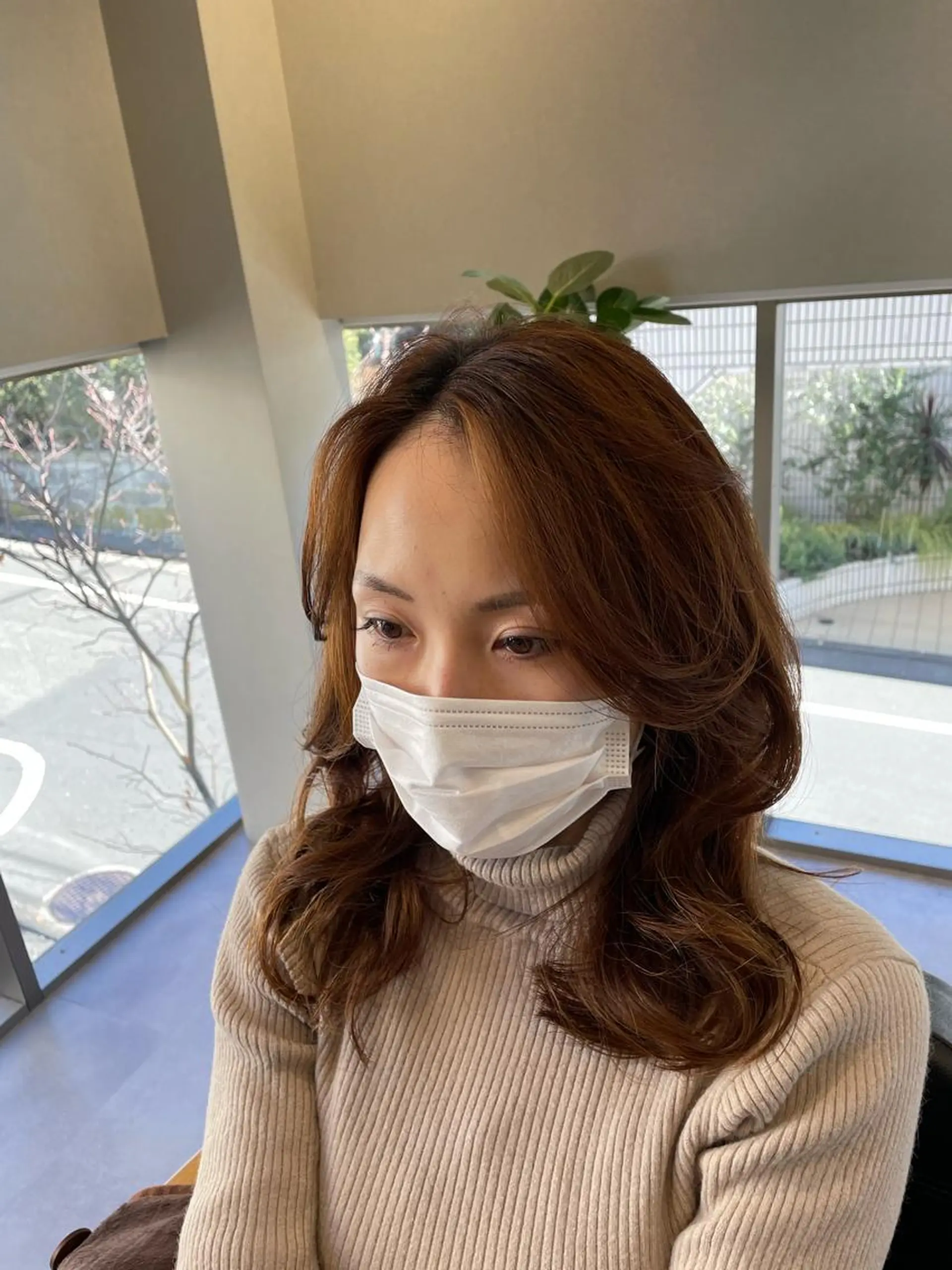 セミロング アッシュ 韓国風カラー ボブ 髪質改善 韓国風ヘア カット トリートメント 韓国風/オシャレ /縮毛矯正/滝口琴未のヘアスタイル