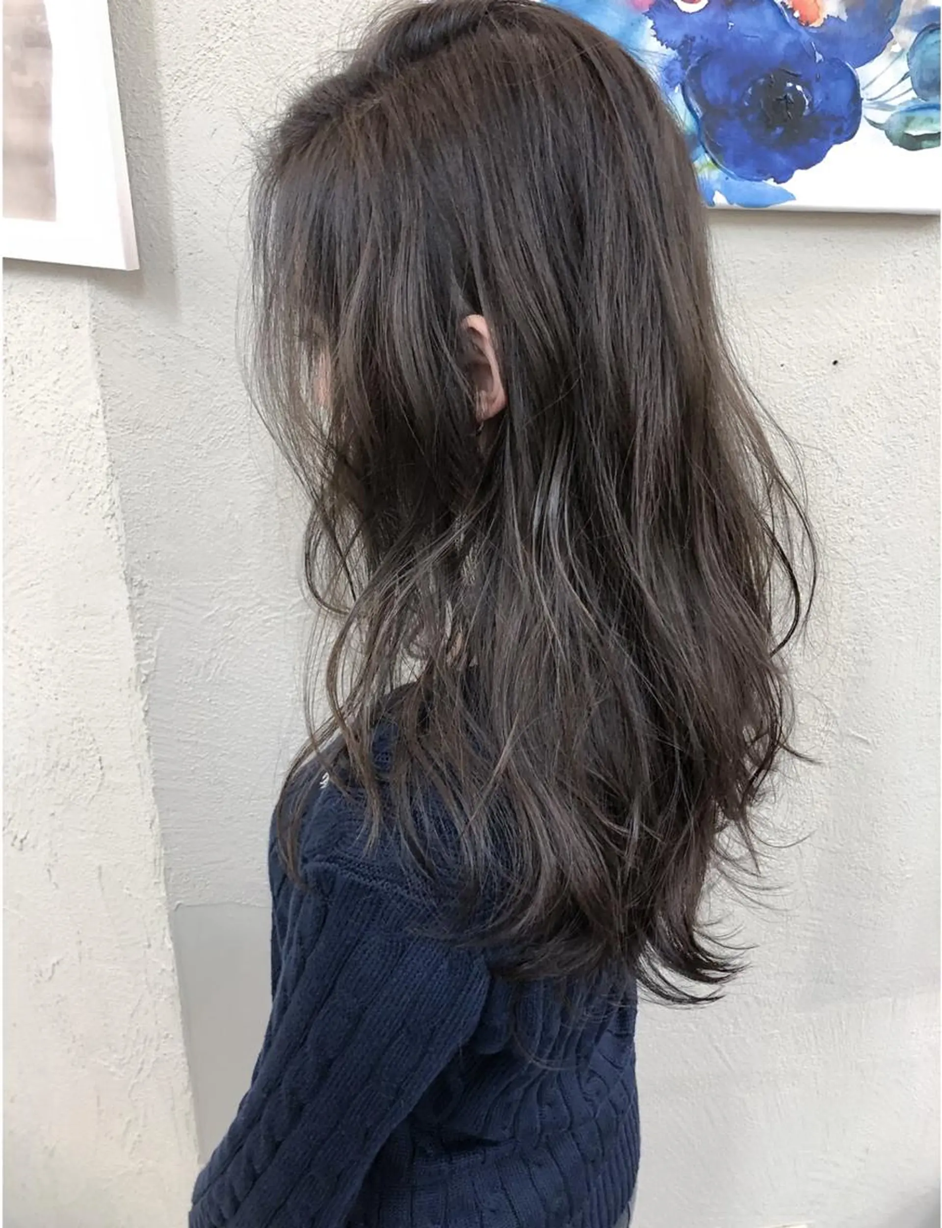 セミロング カラー アッシュ アッシュグレー バレイヤージュ ベージュカラー ブリーチ 髪質改善&韓国風特化 型サロン ミシェリーのヘアスタイル