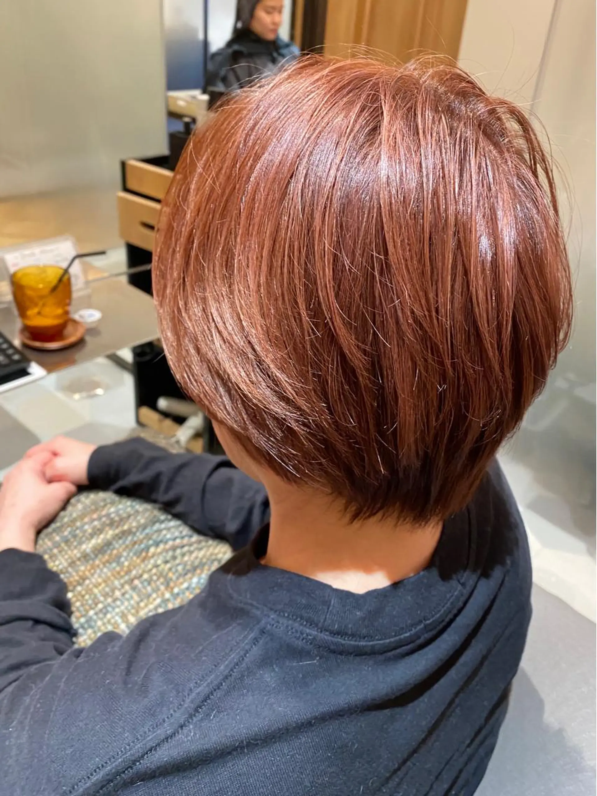 ショート カラー ブラウンカラー ハイライトカラー ピンクカラー ピンクブラウン ハイライト ヘアカラー 🌈🌸あおき みちる🌟💗のヘアスタイル