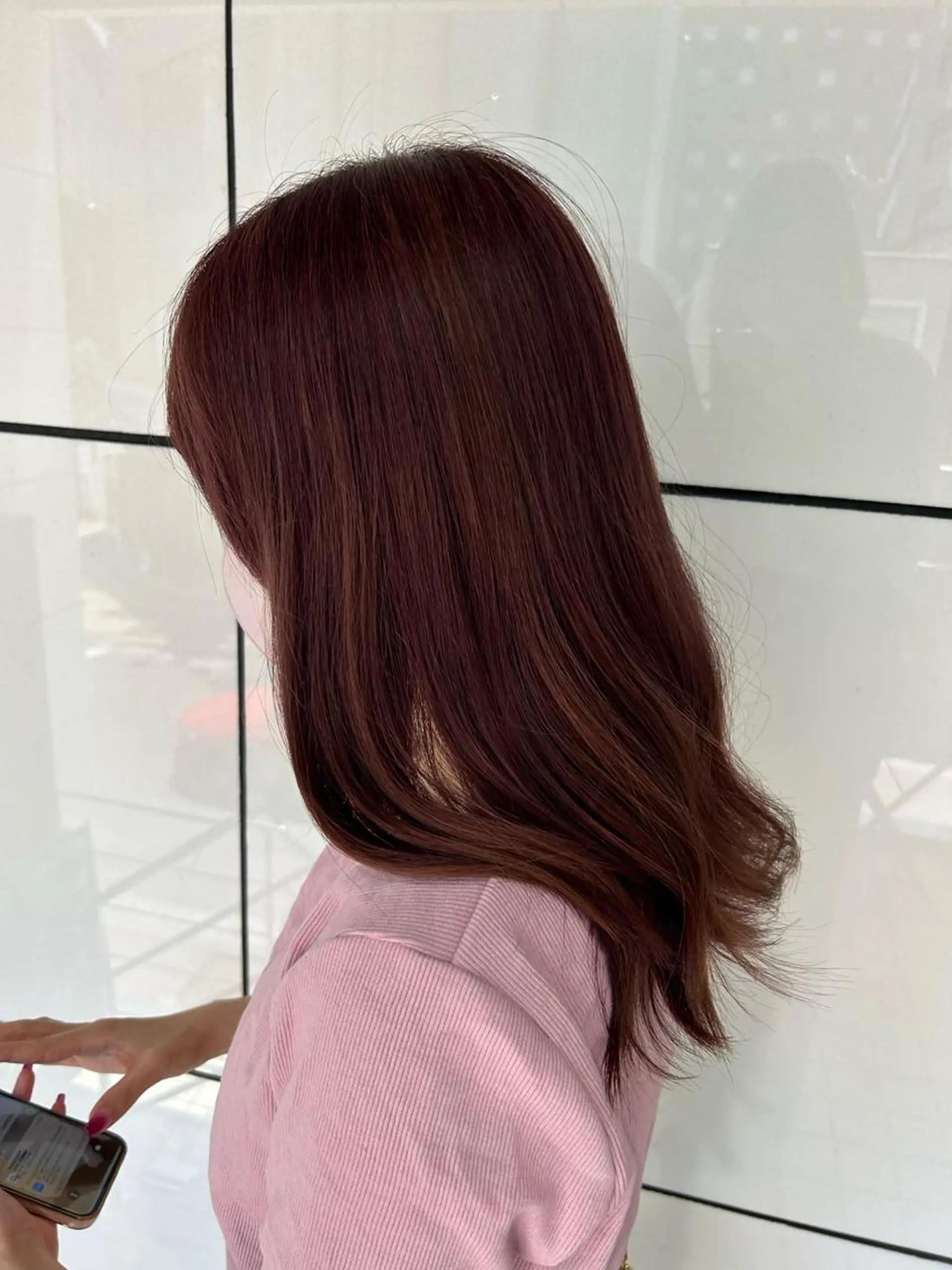 セミロング カラー ブリーチ ケアブリーチ カシス 透明感カラー デザインカラー ヘアカラー トリートメント メンズ特化/マツエク AYAKA🌙のヘアスタイル