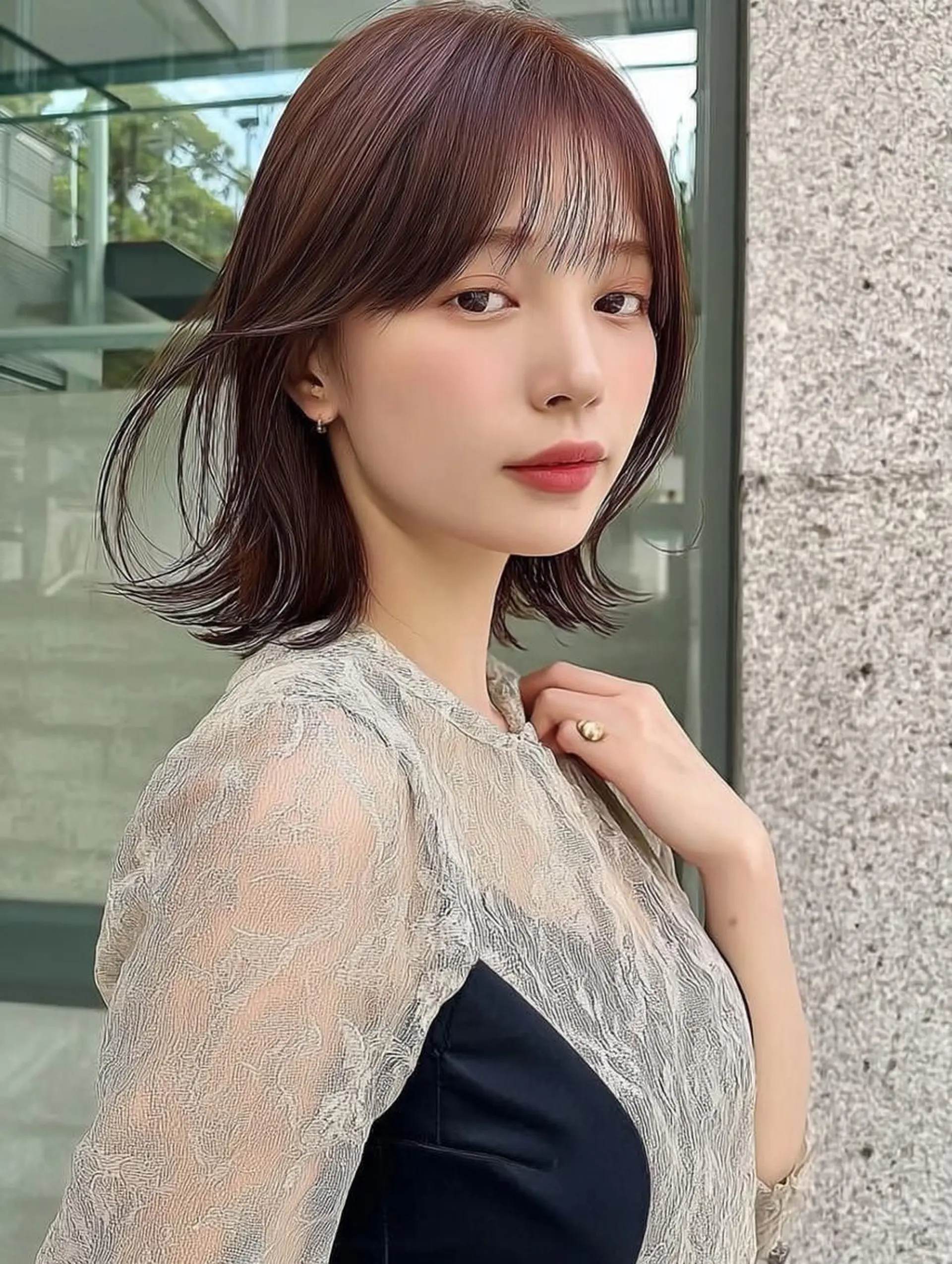 セミロング 髪質改善 似合わせカット 小顔カット トリートメント カット ヘアカラー 透け感カラー得意🎀 りおなのマツエク・マツパデザイン