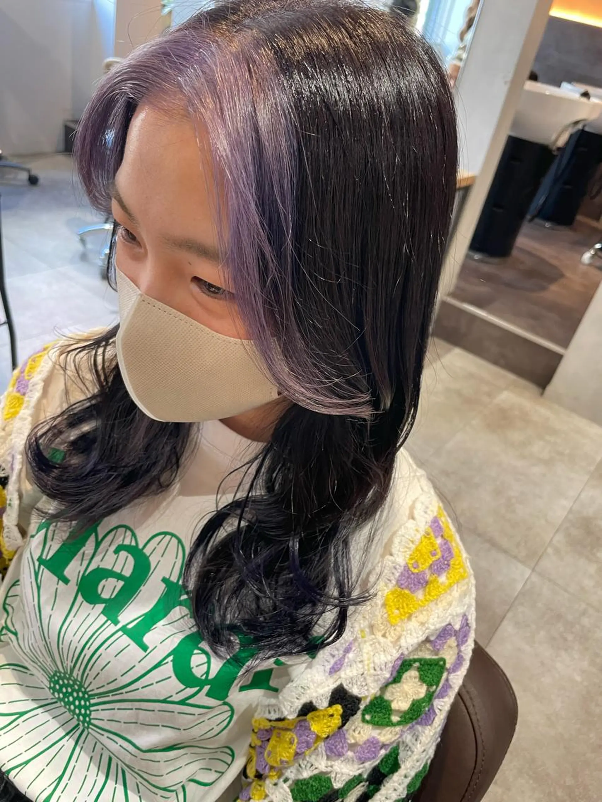 セミロング カラー ミストバング フェイスフレーミング ヘアカラー トリートメント 💐パーソナルカラー /市橋加菜💐のヘアスタイル