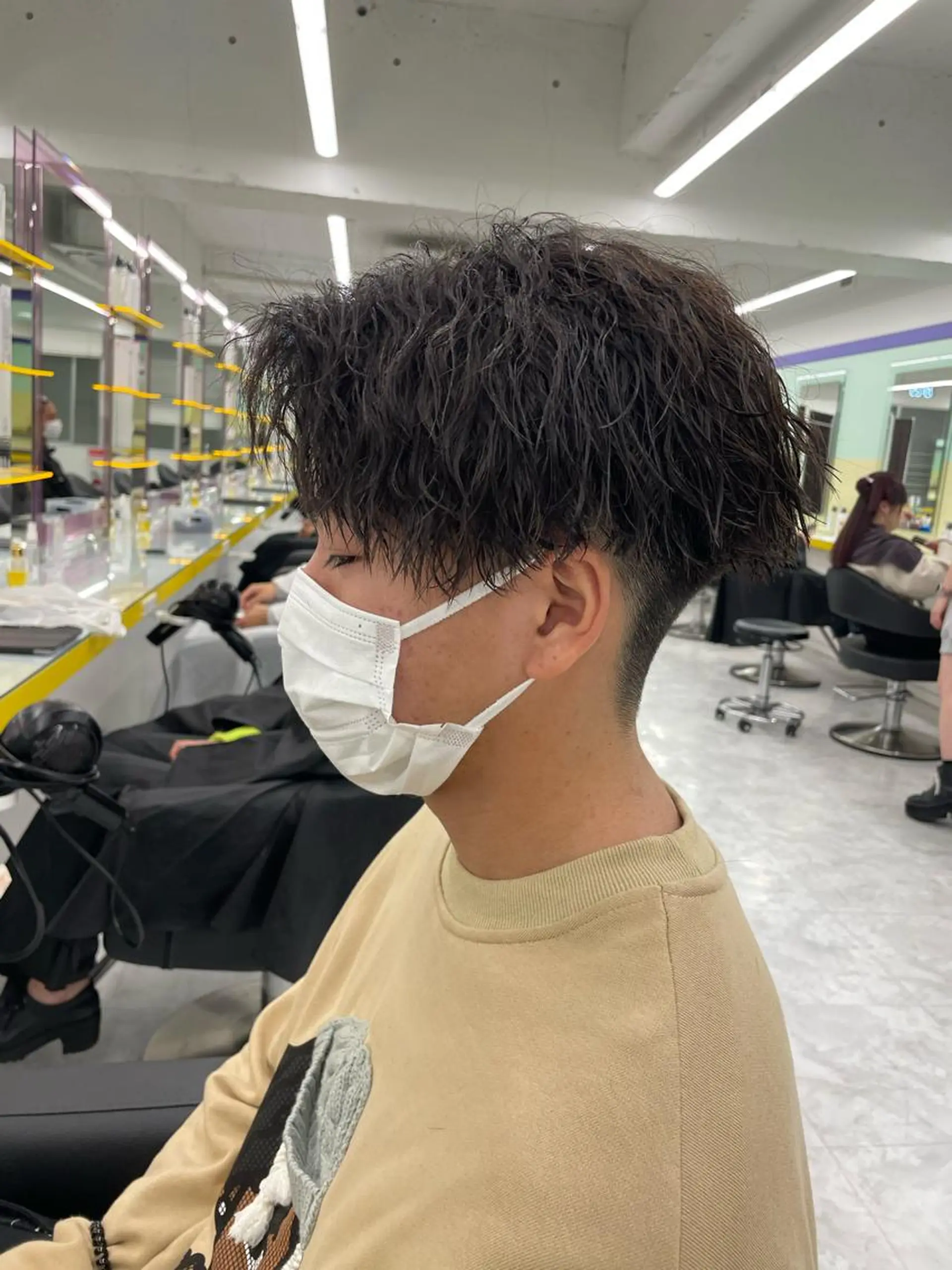 セミロング ヘアアレンジ メンズ 艶カラー の達人のヘアスタイル