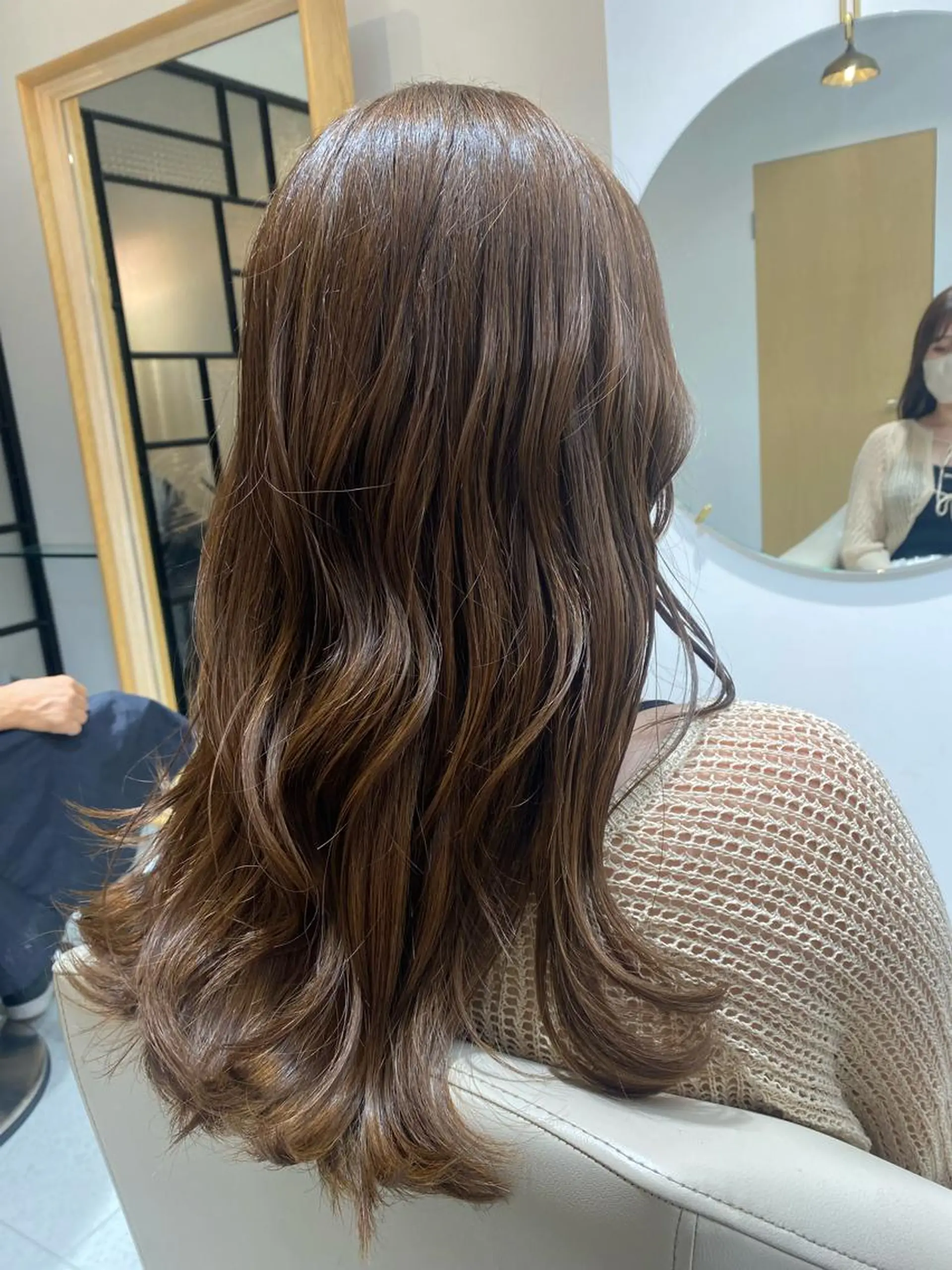 ミディアム カラー カット ヘアカラー トリートメント 安永 涼のヘアスタイル