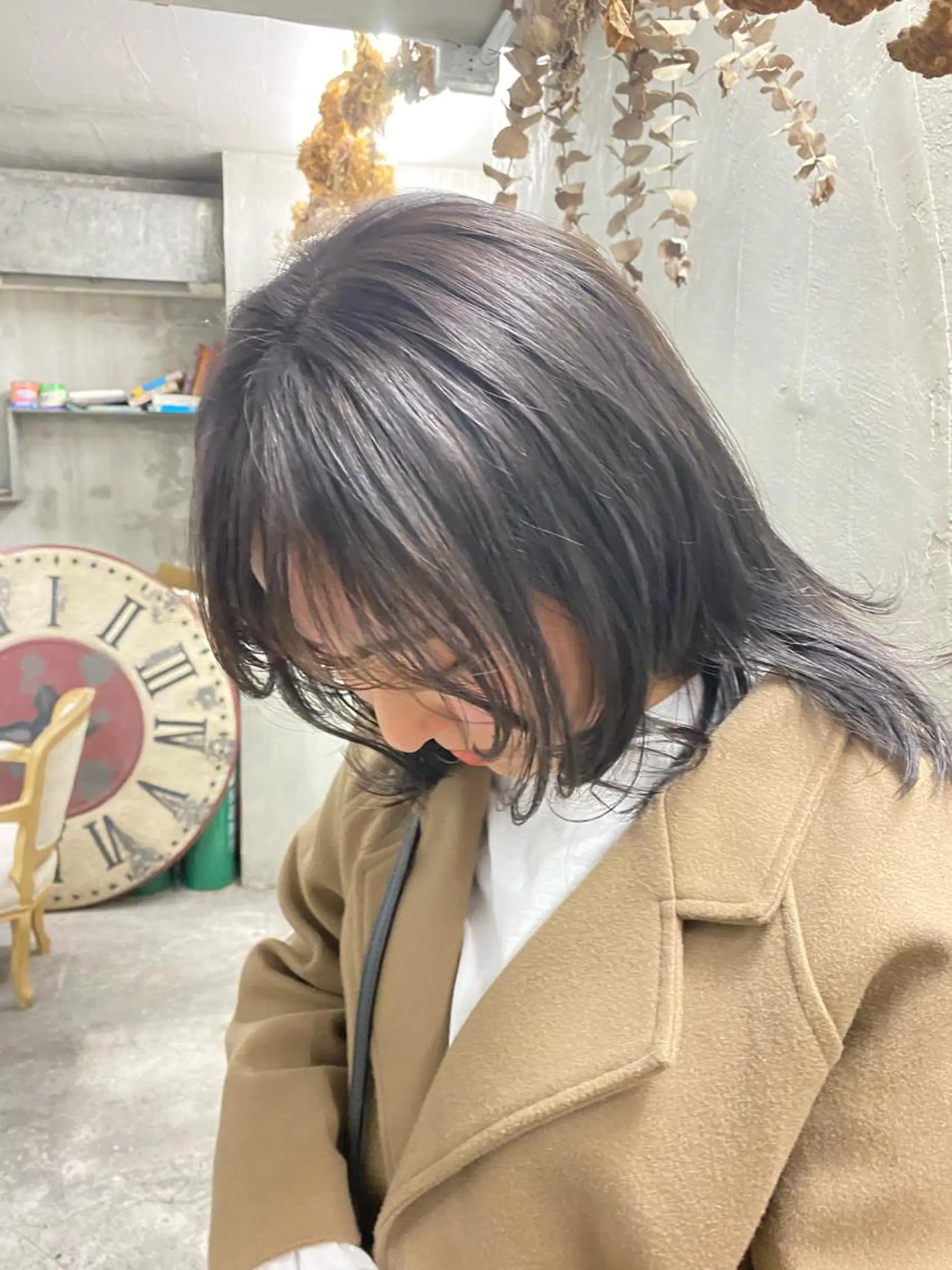 セミロング カラー パーマ ヘアアレンジ メンズ アッシュ お任せヘア☘️☘️ 及川渚のヘアスタイル