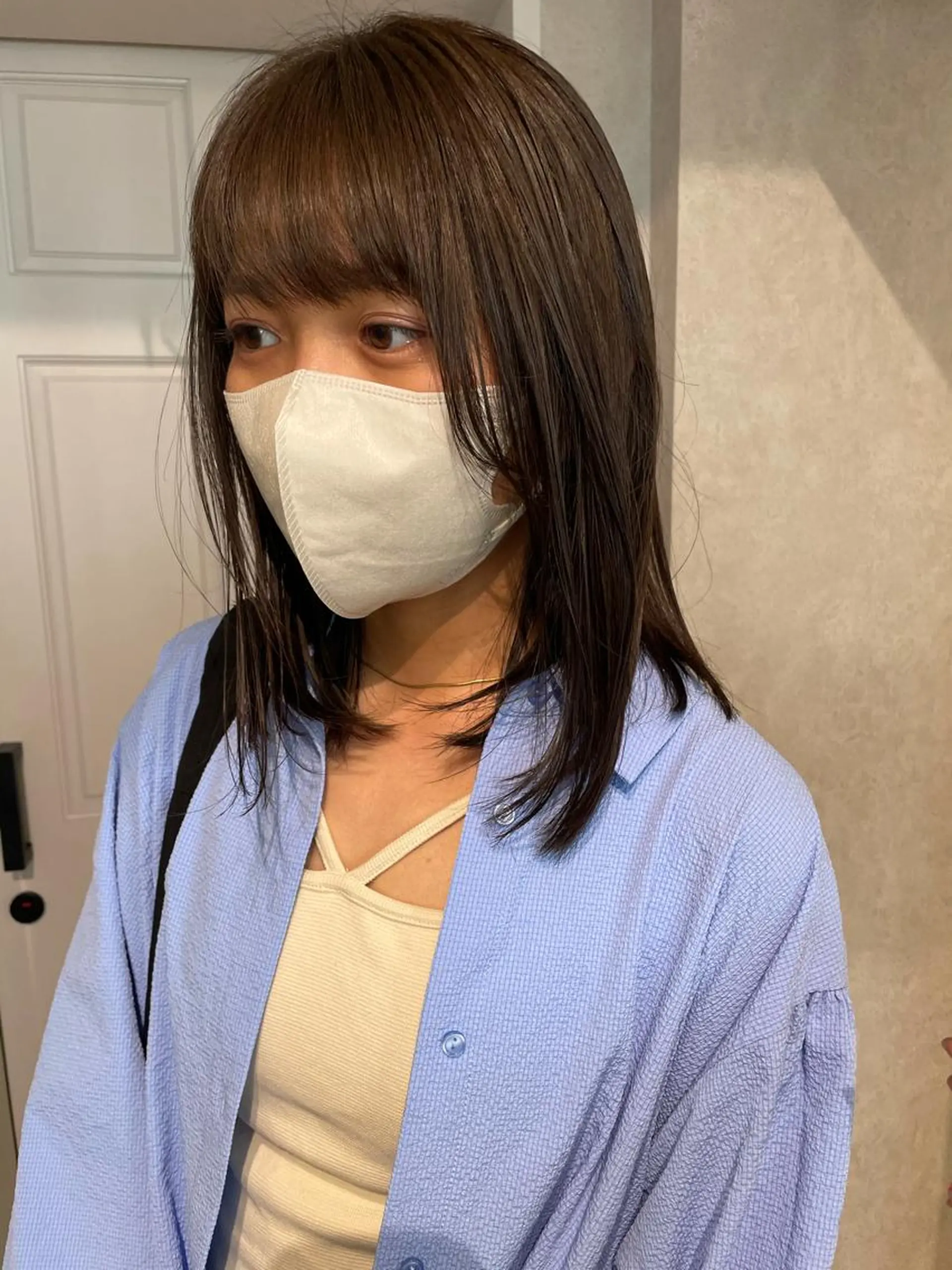 ミディアム カラー ベージュカラー ブリーチ ブリーチなしカラー オリーブベージュ 髪質改善 ナチュラル透明感🌱 小山美樹子のヘアスタイル