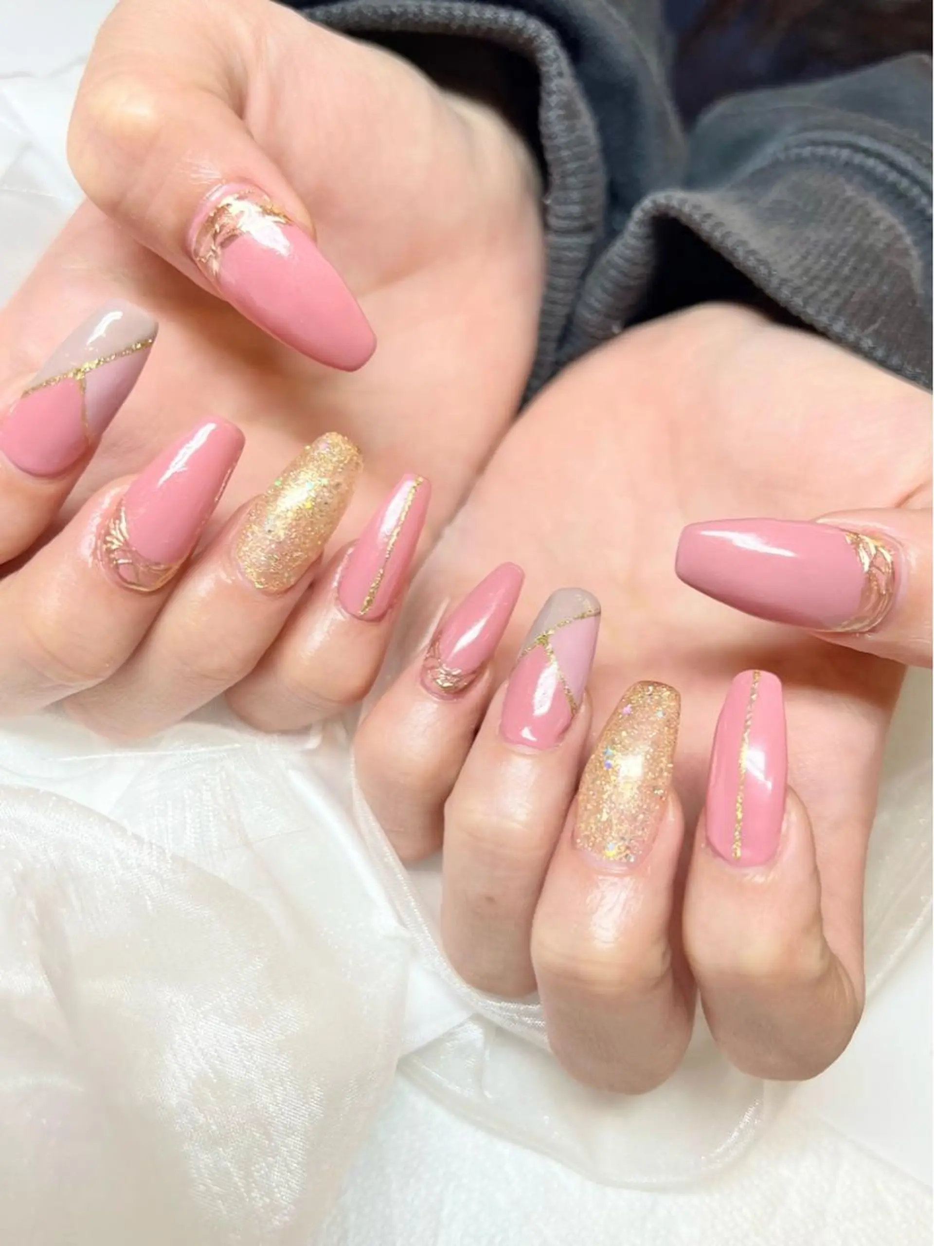 ネイル アートネイル オーロラネイル ジェルネイル 韓国ネイル ロングネイル clover nailのネイルデザイン