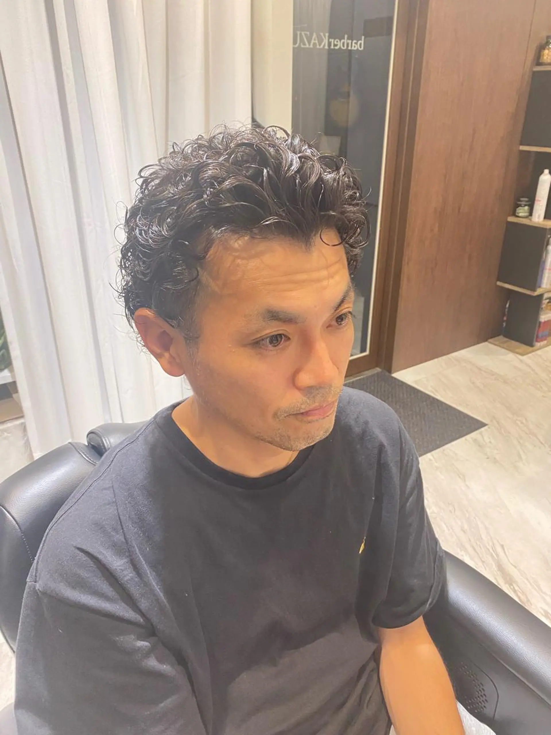 ミディアム ミディアムパーマ カット パーマ barber KAZU所属・小野 大輔のヘアスタイル