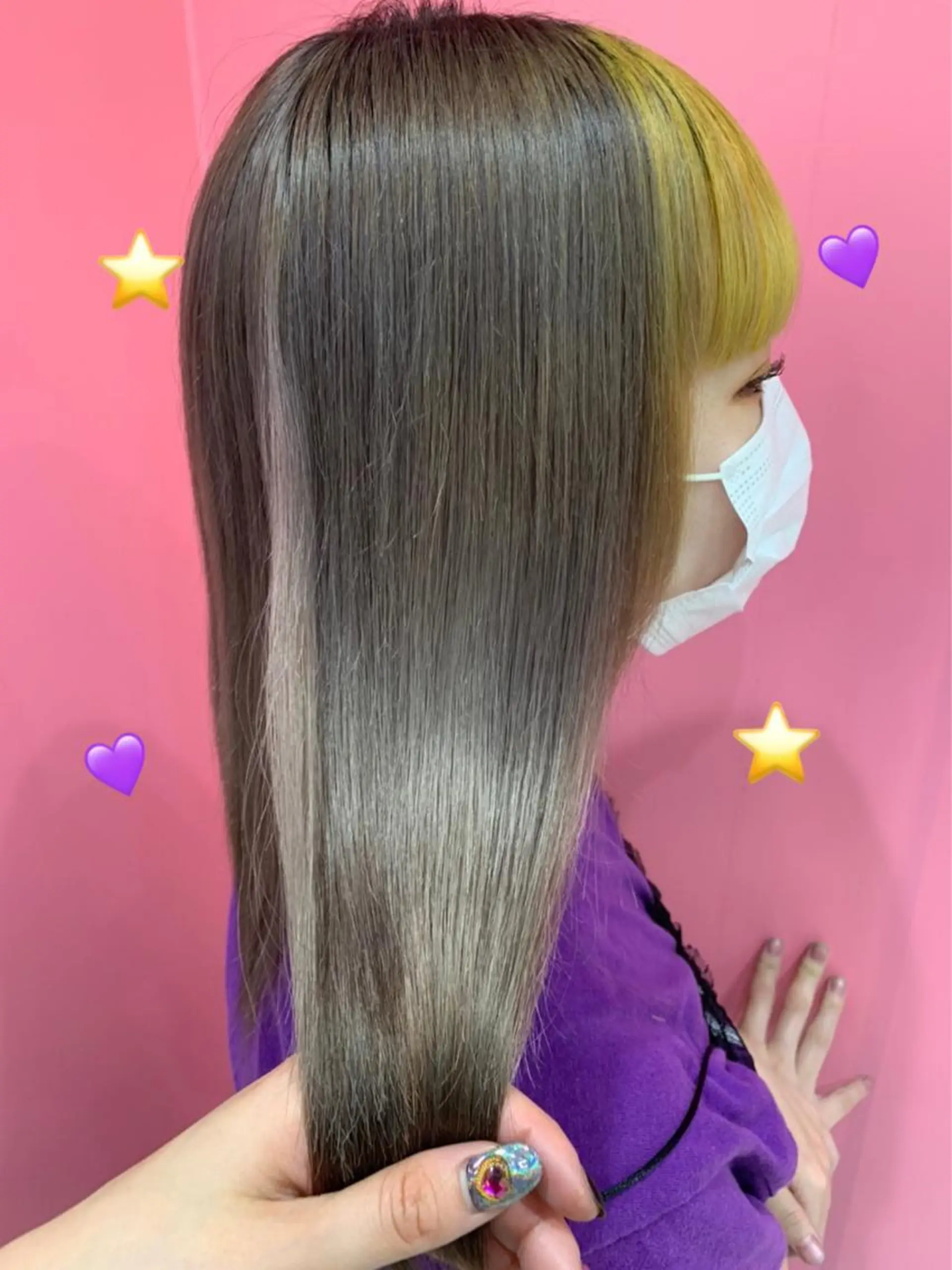 セミロング カラー ブリーチ ダブルカラー グラデーションカラー グレージュ インナーカラー EMANON新宿東口所属・新宿駅近♡個室 ♡関口三都季🌜のヘアスタイル