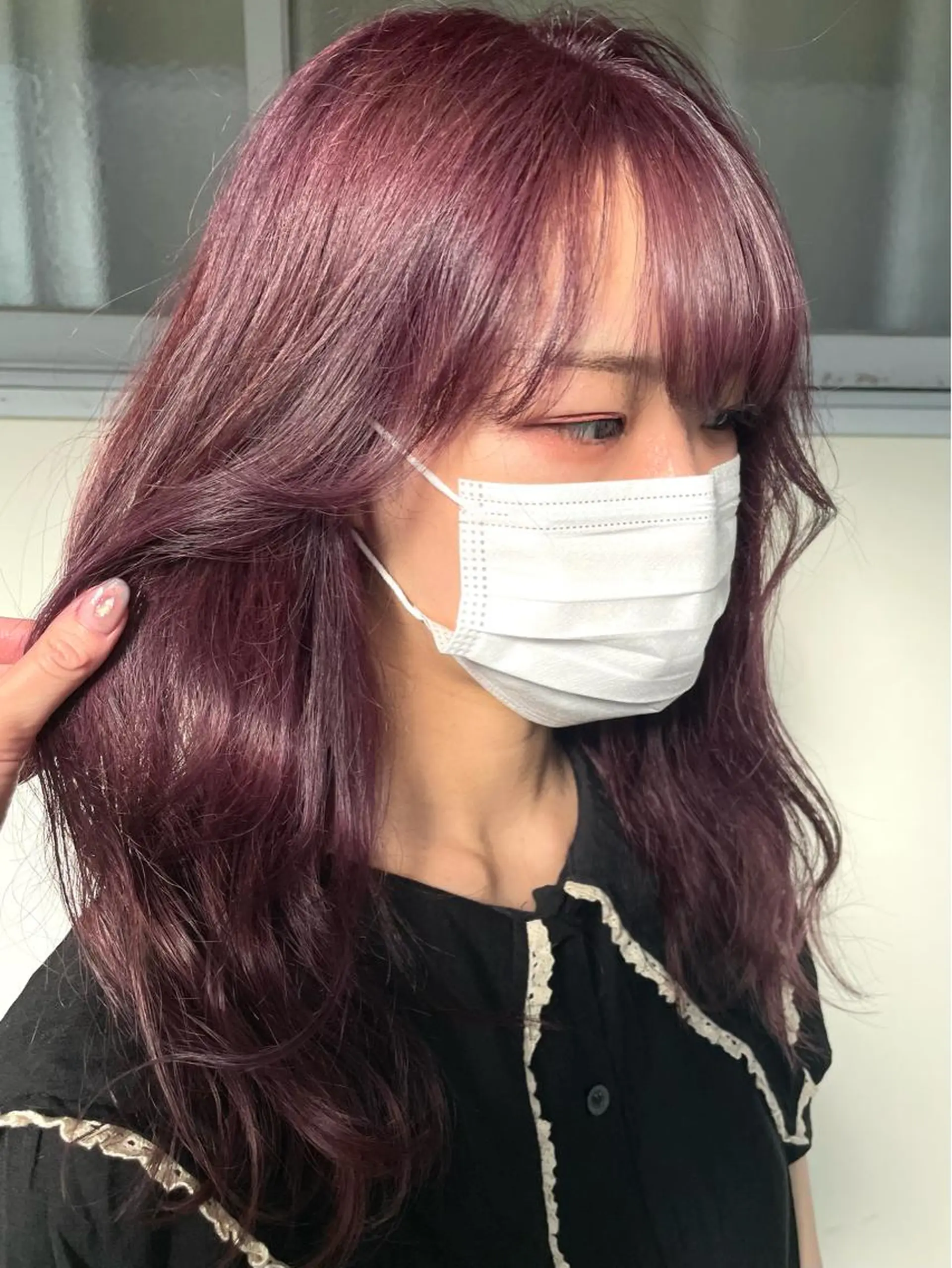 セミロング カラー ヘアアレンジ maoブリーチ無し 似合わせカラーのヘアスタイル